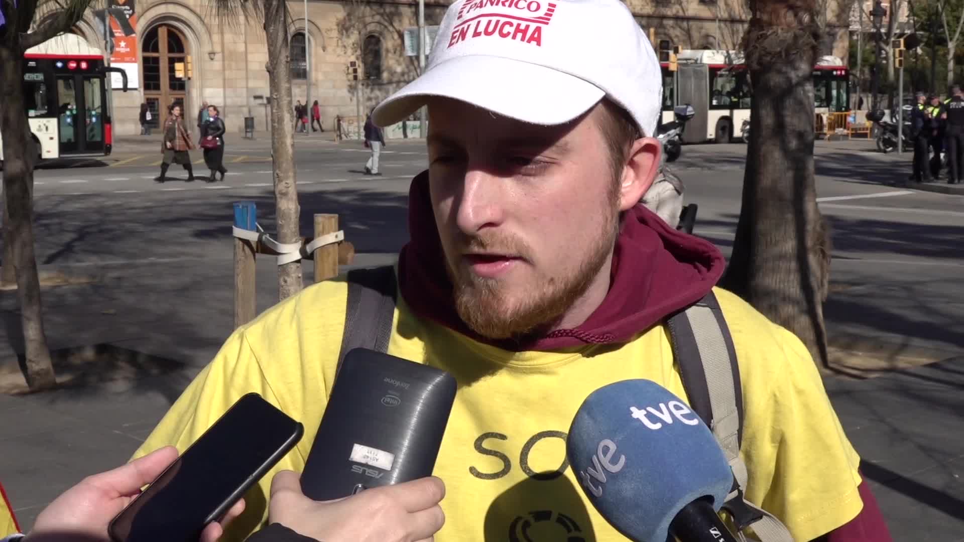 Students protest in Barcelona against the trial of Catalan politicians