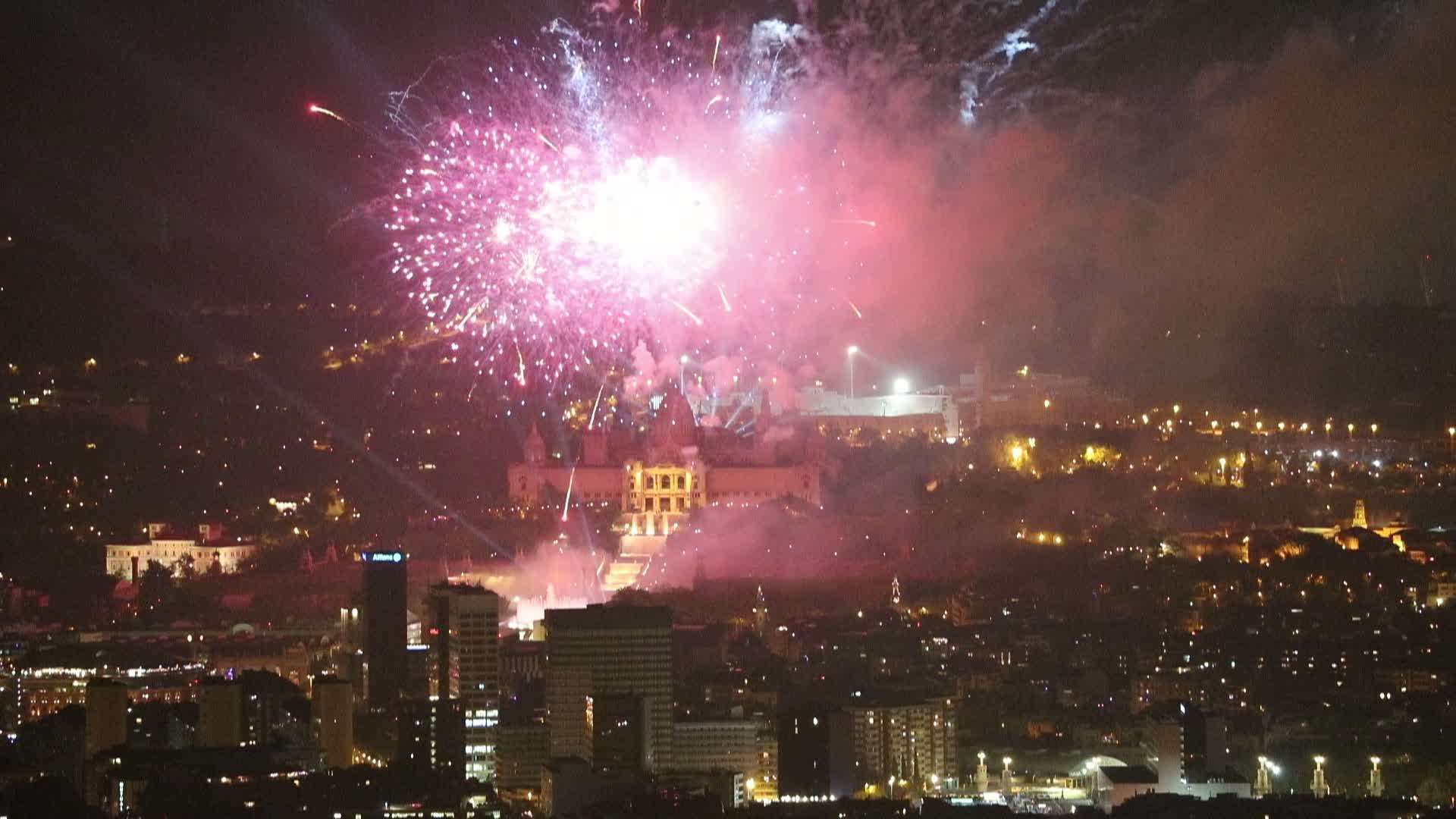 Piromusical Festival Merce 2021 in Barcelona, Spain