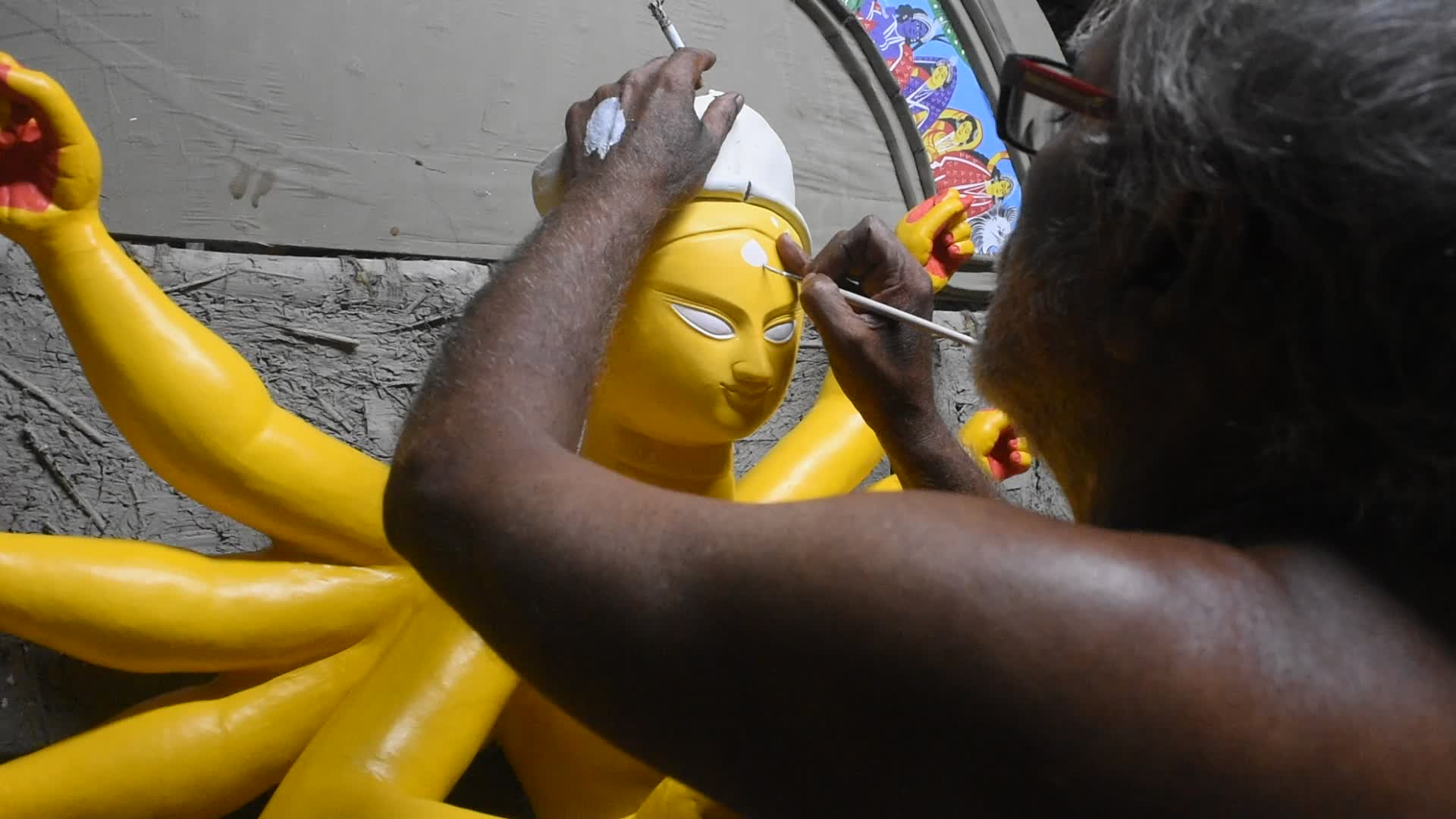 " Chokhu Daan " process of idol making of Goddess Durga