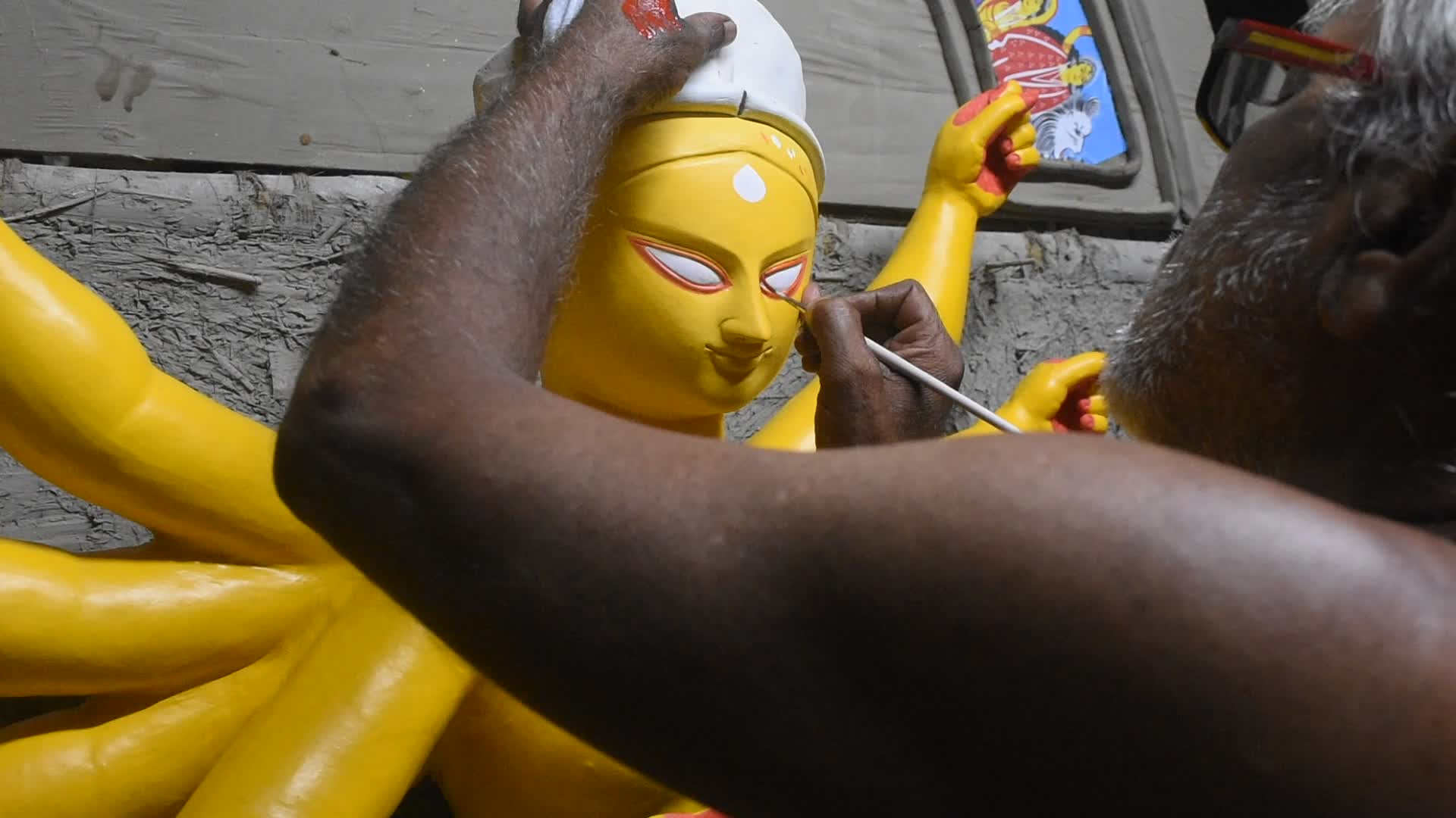 " Chokhu Daan " process of idol making of Goddess Durga