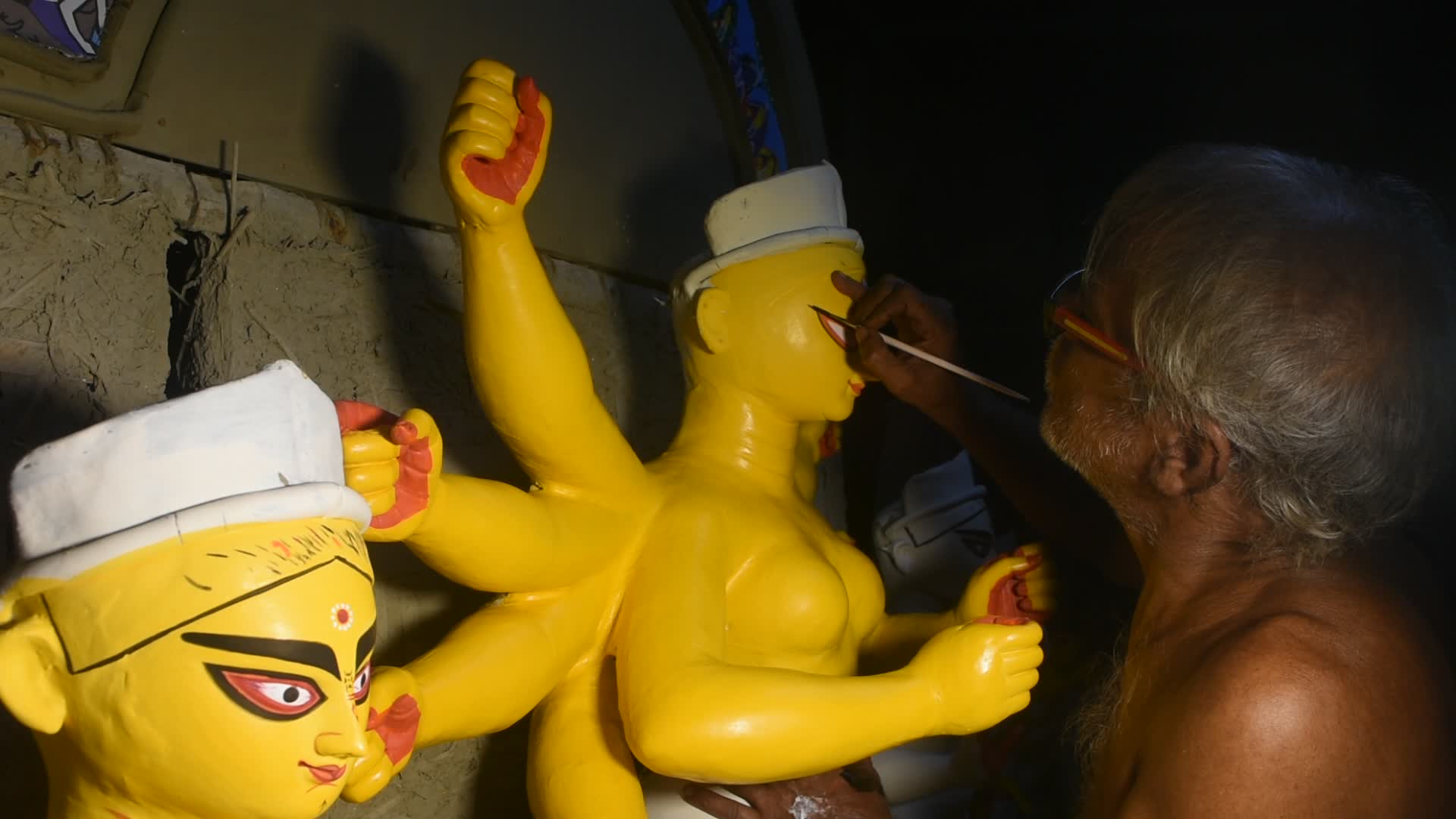 " Chokhu Daan " process of idol making of Goddess Durga