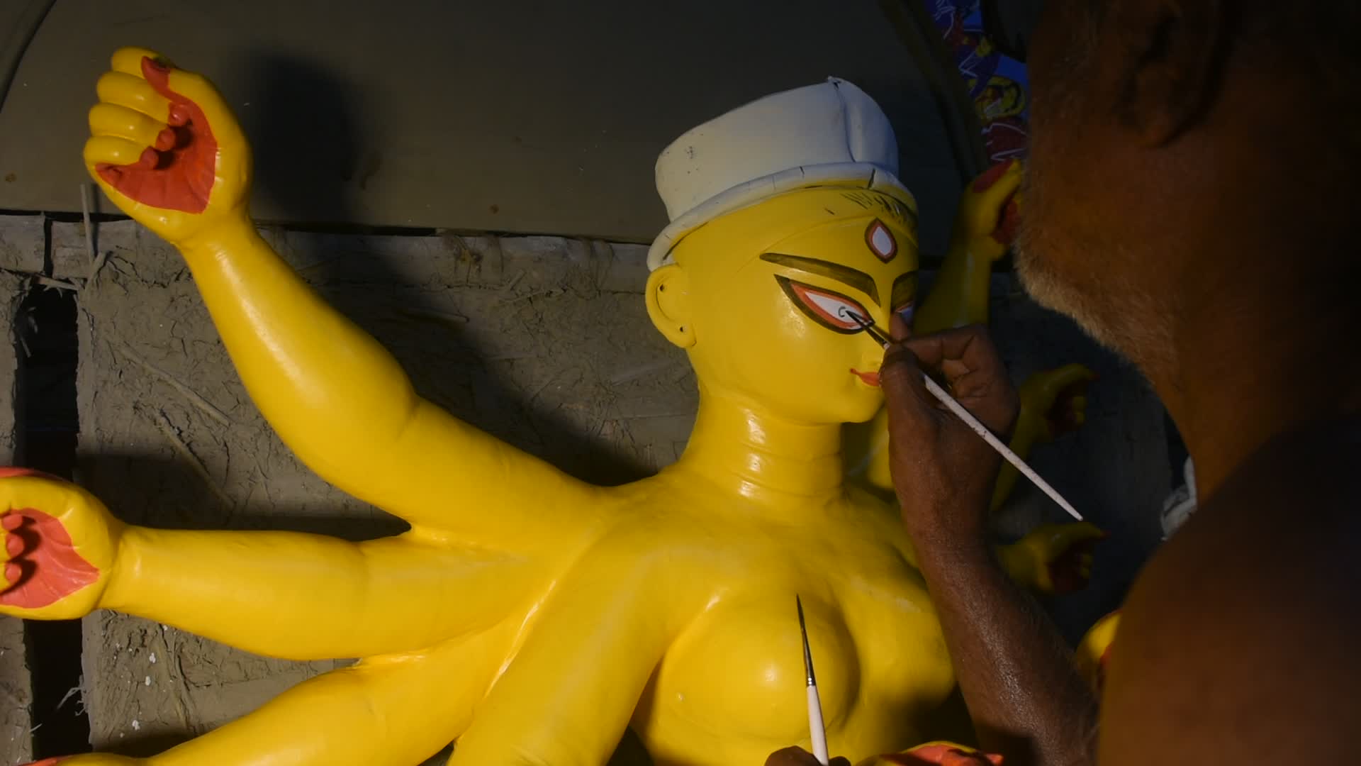 " Chokhu Daan " process of idol making of Goddess Durga