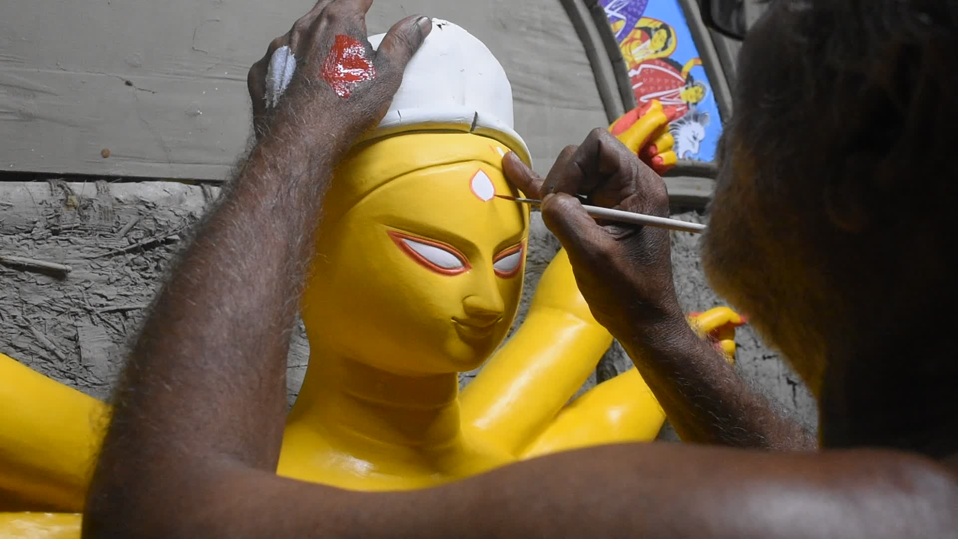 " Chokhu Daan " process of idol making of Goddess Durga