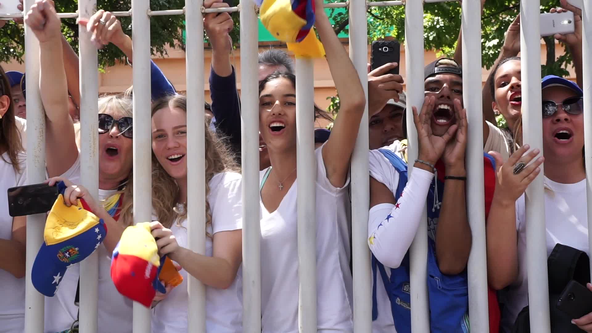 Juan Guaido's meeting with volunteers of humanitarian aid in Caracas