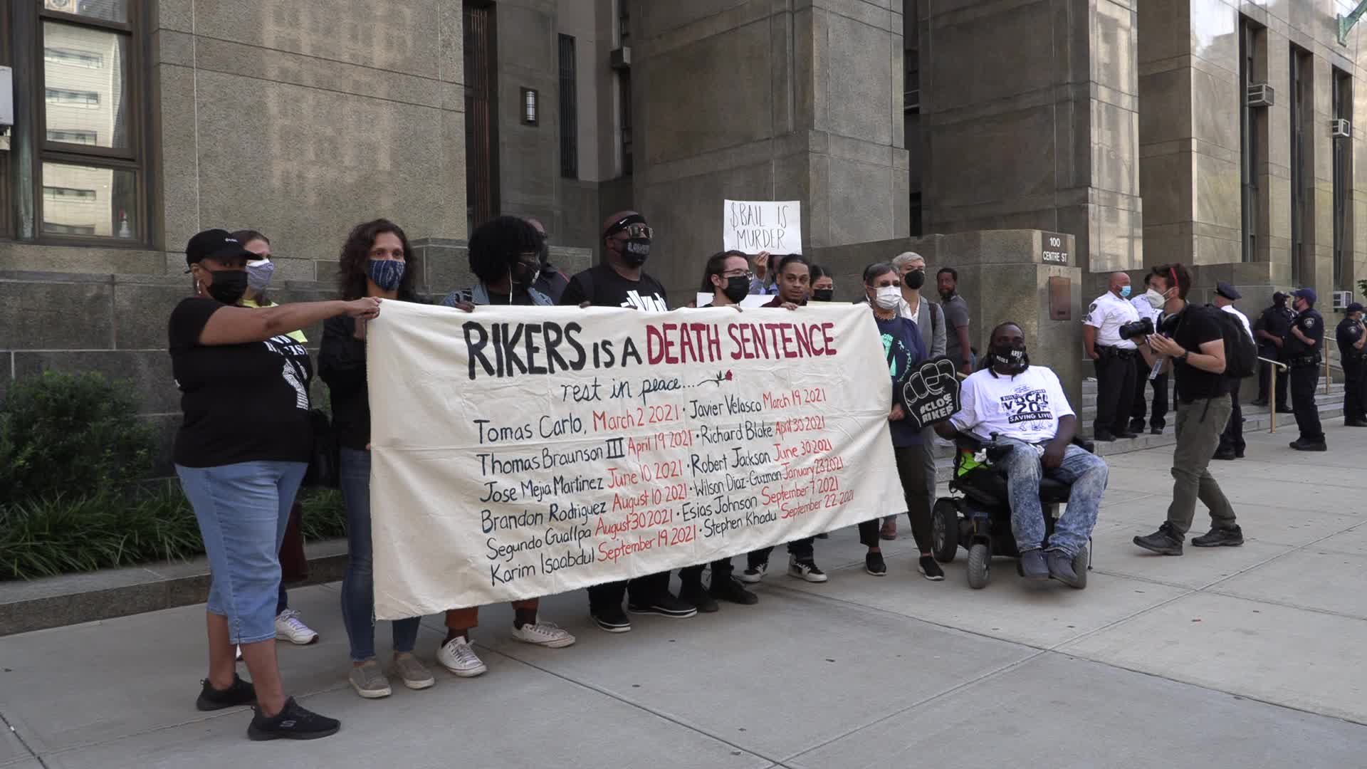 NYC: Rikers Free Them All protest