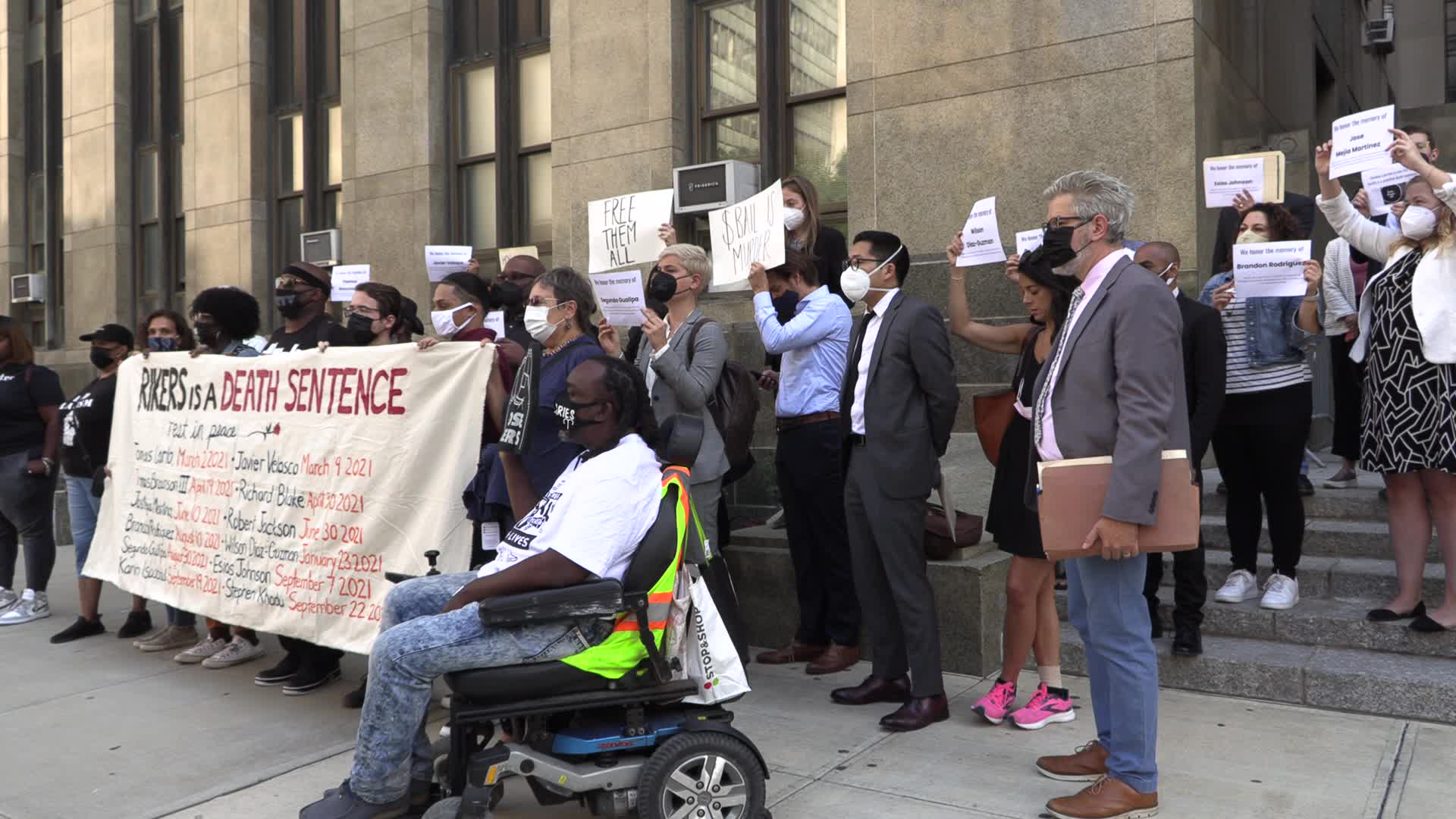 NYC: Rikers Free Them All protest