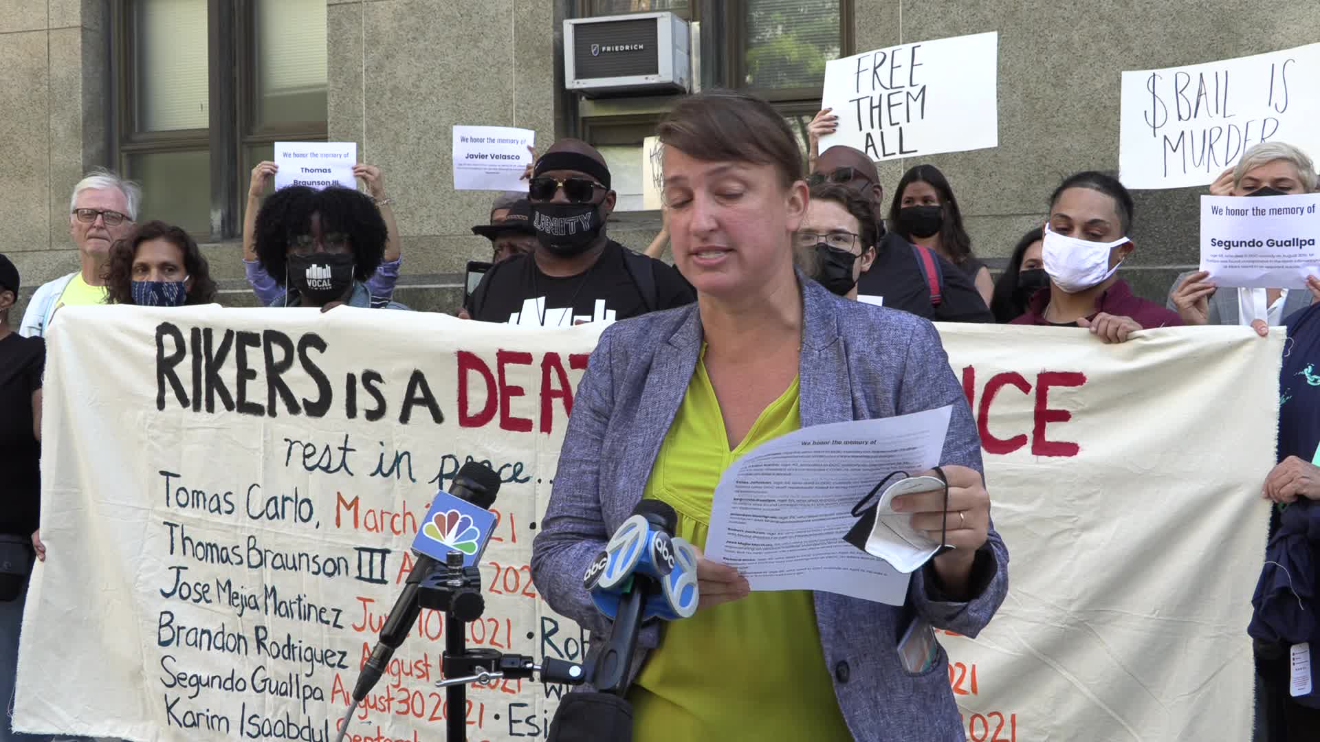 NYC: Rikers Free Them All protest