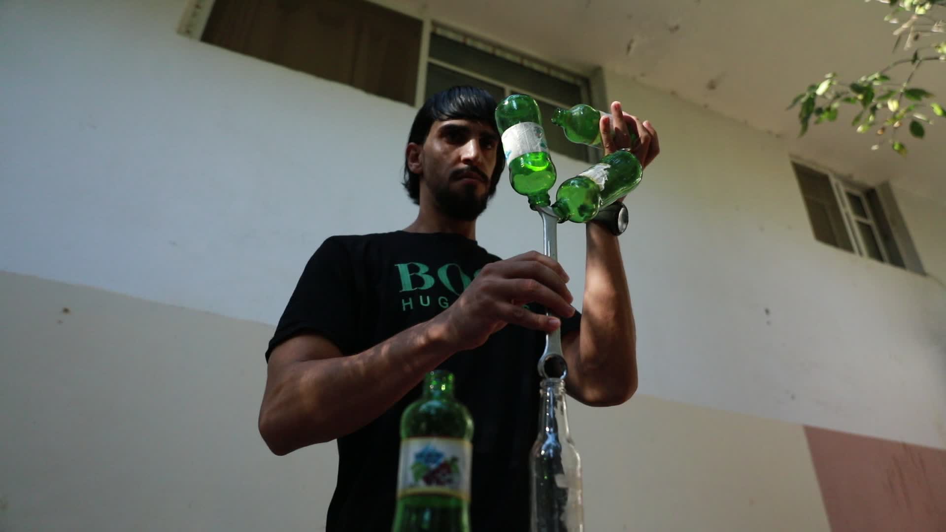 Art of balance in Beit Hanun in Gaza Strip