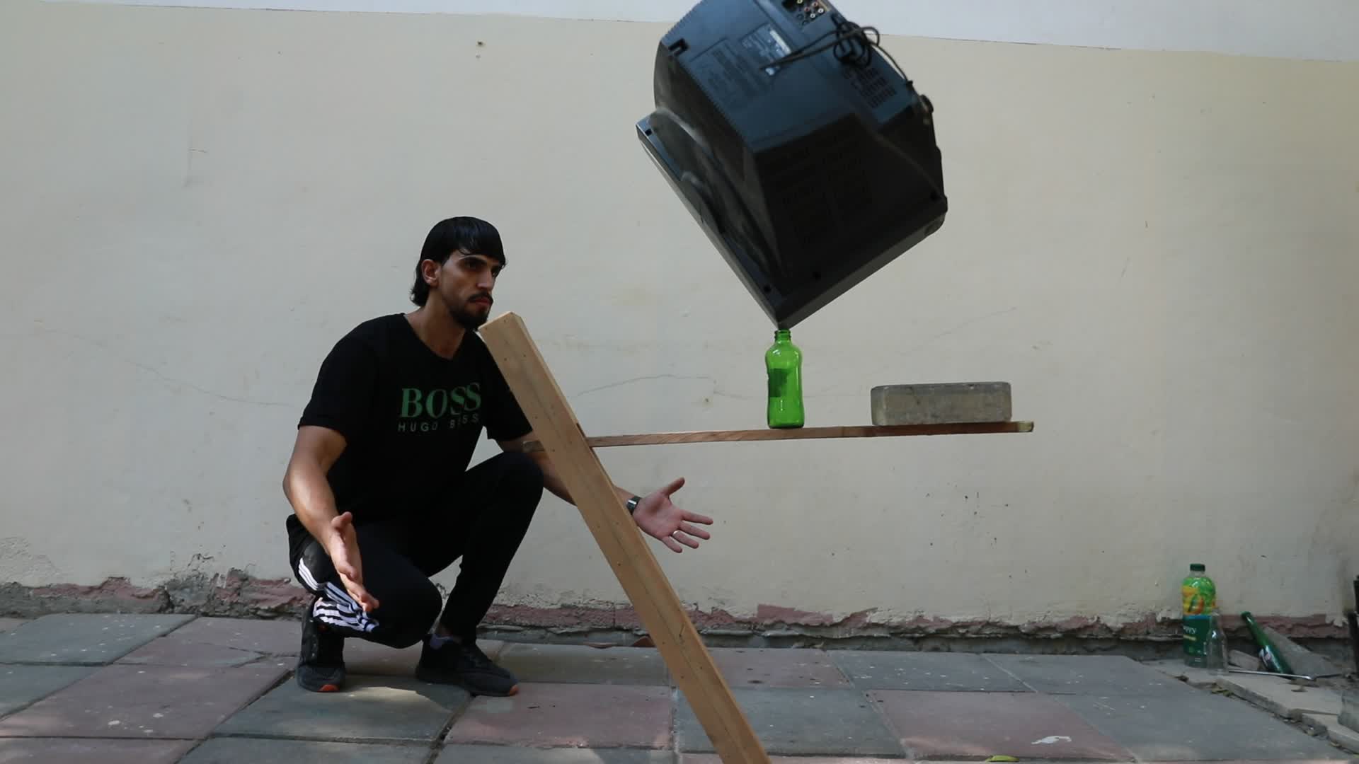 Art of balance in Beit Hanun in Gaza Strip