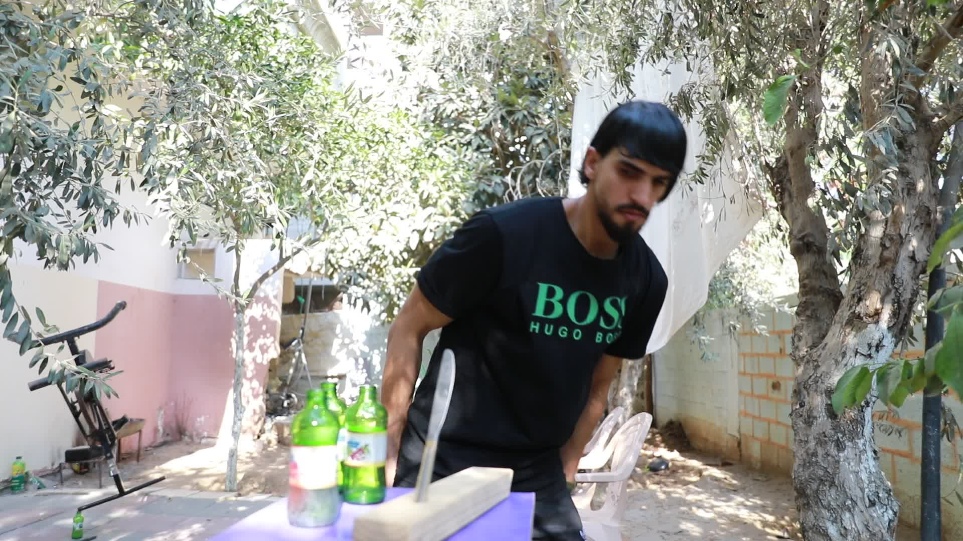 Art of balance in Beit Hanun in Gaza Strip