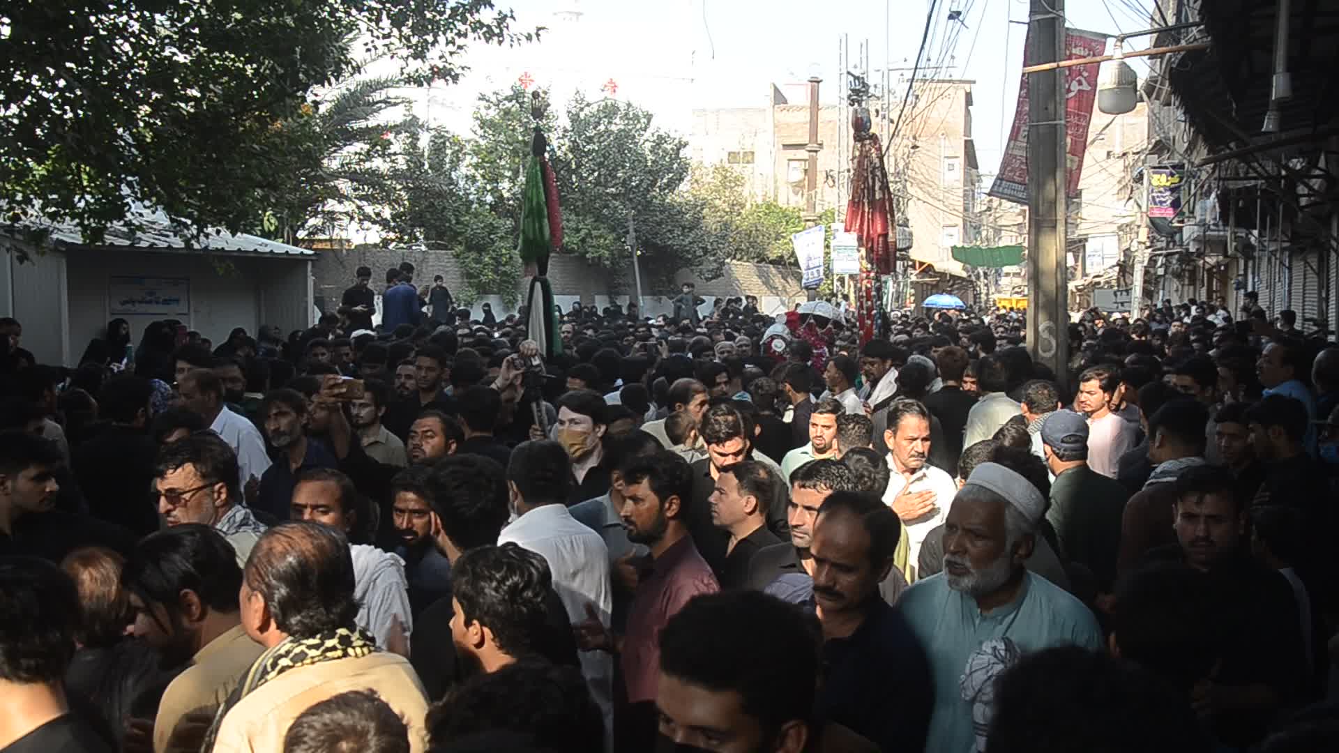 Shiite Muslims participate in a Chehlum procession