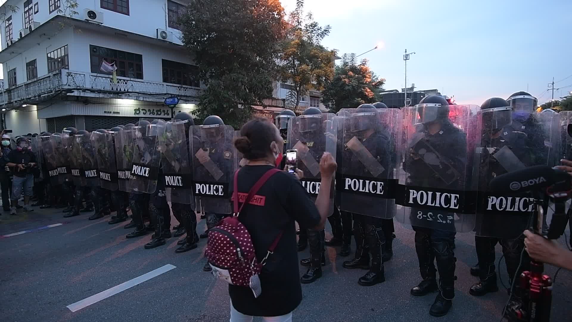 Anti-Government Protesters Face Off Riot Police Near The Thai Government House