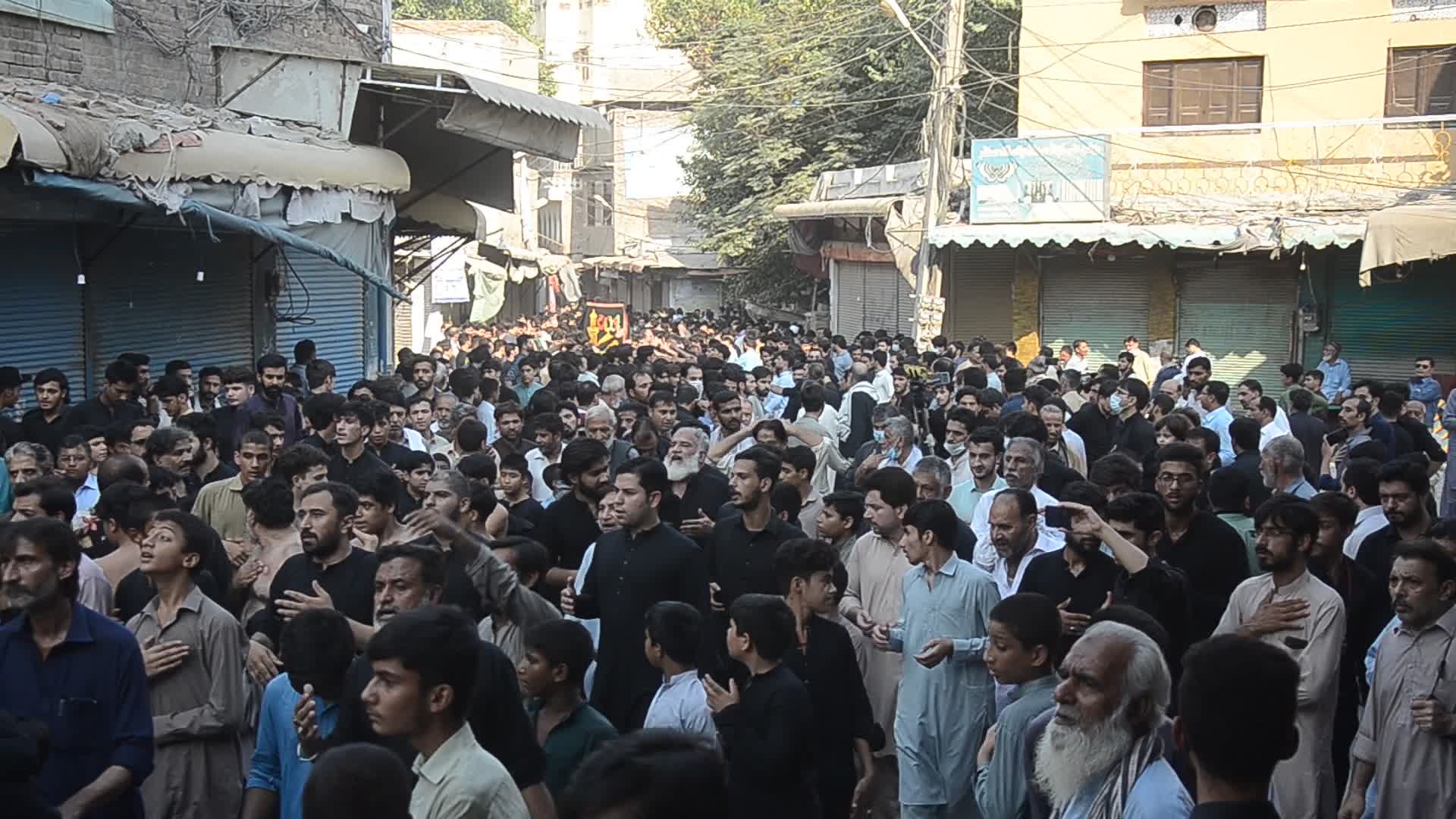 Shiite Muslims participate in a Chehlum procession