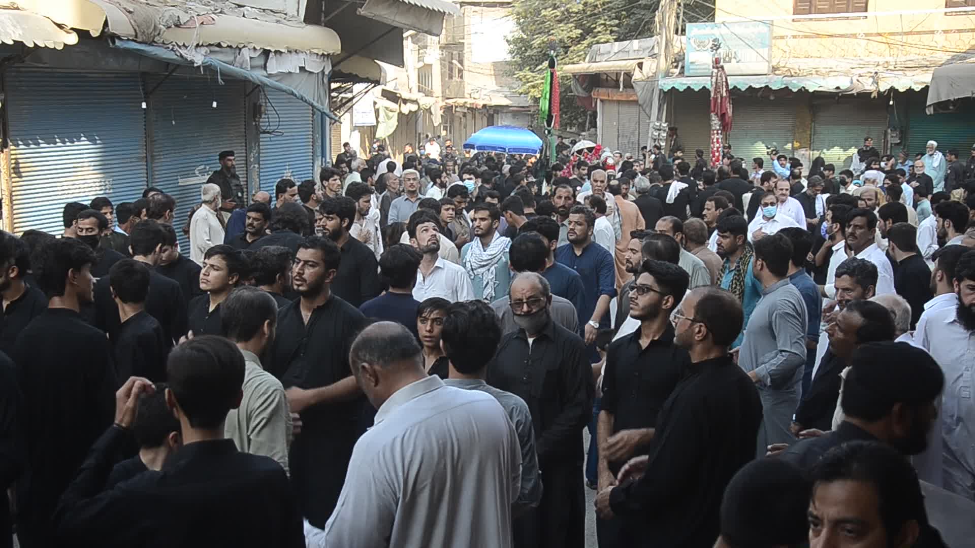 Shiite Muslims participate in a Chehlum procession