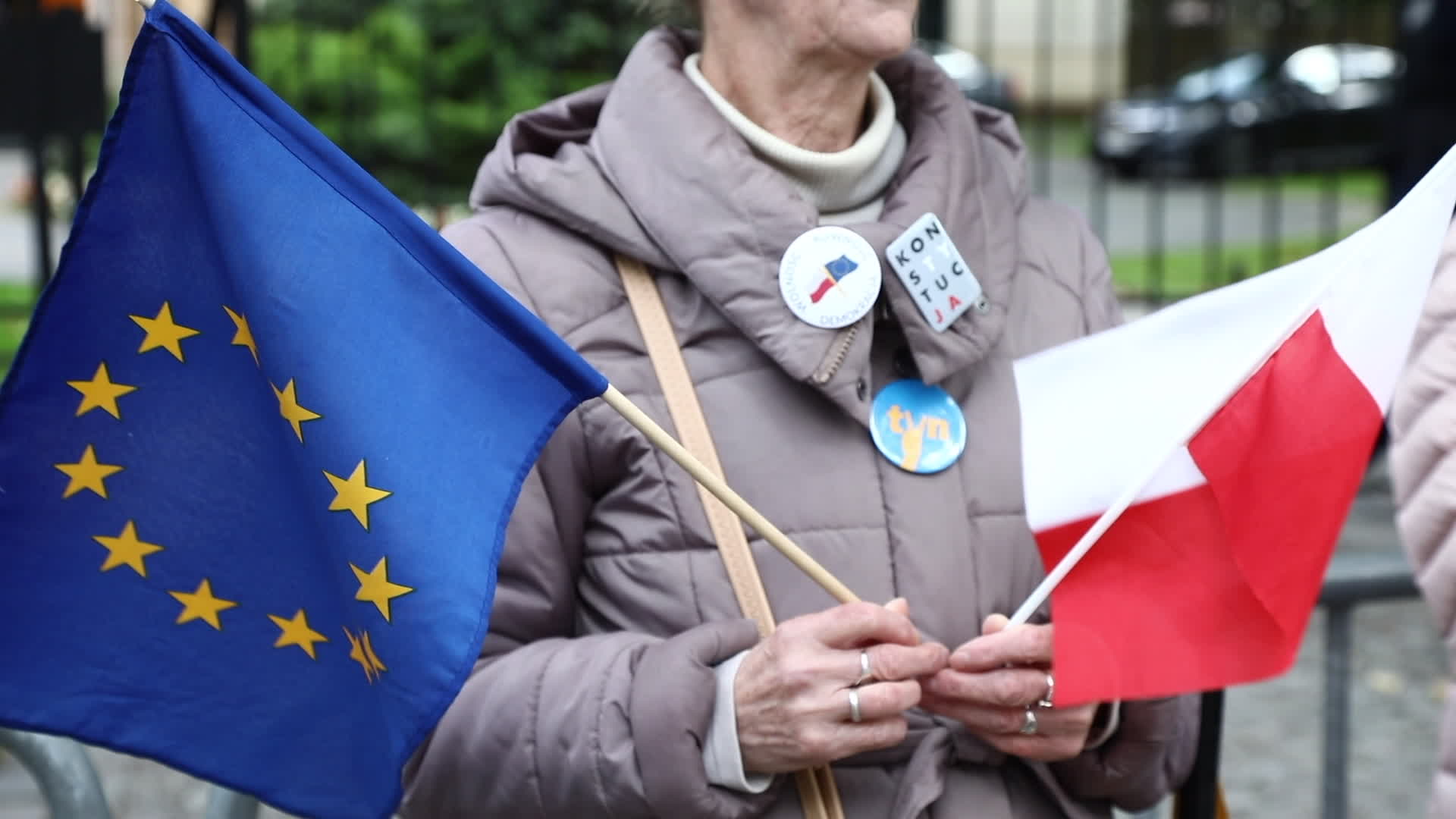 Rally at Constitutional Tribunal in Warsaw over primacy of EU law