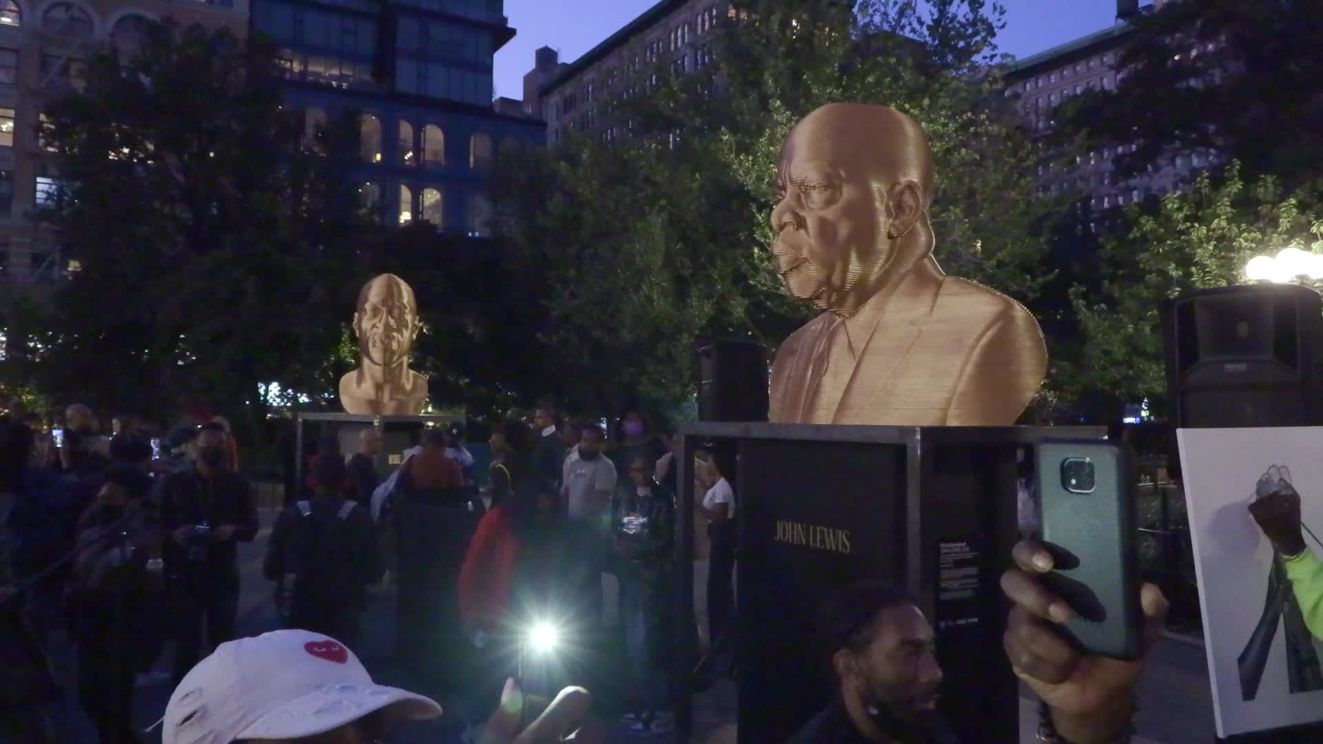 NYC George Floyd Statue Unveiling Union Square