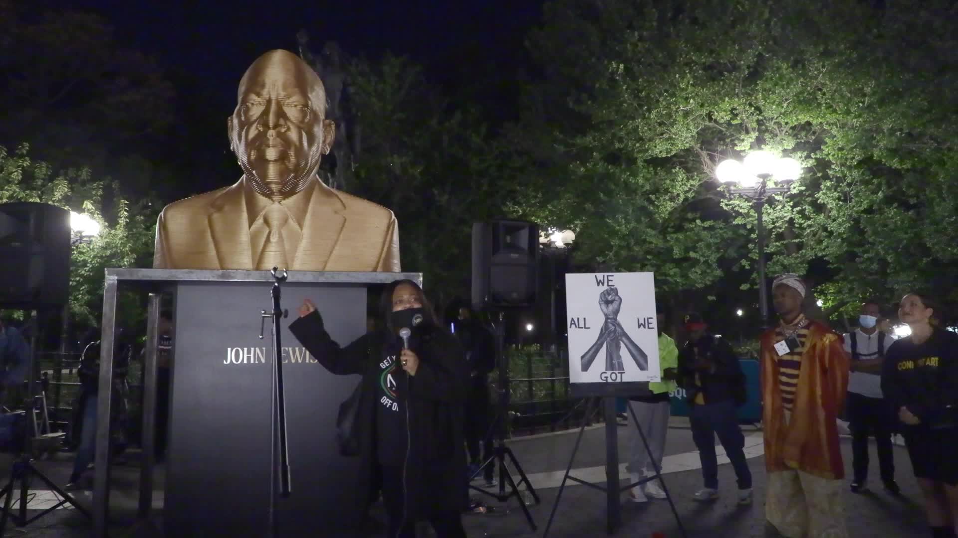 NYC George Floyd Statue Unveiling Union Square