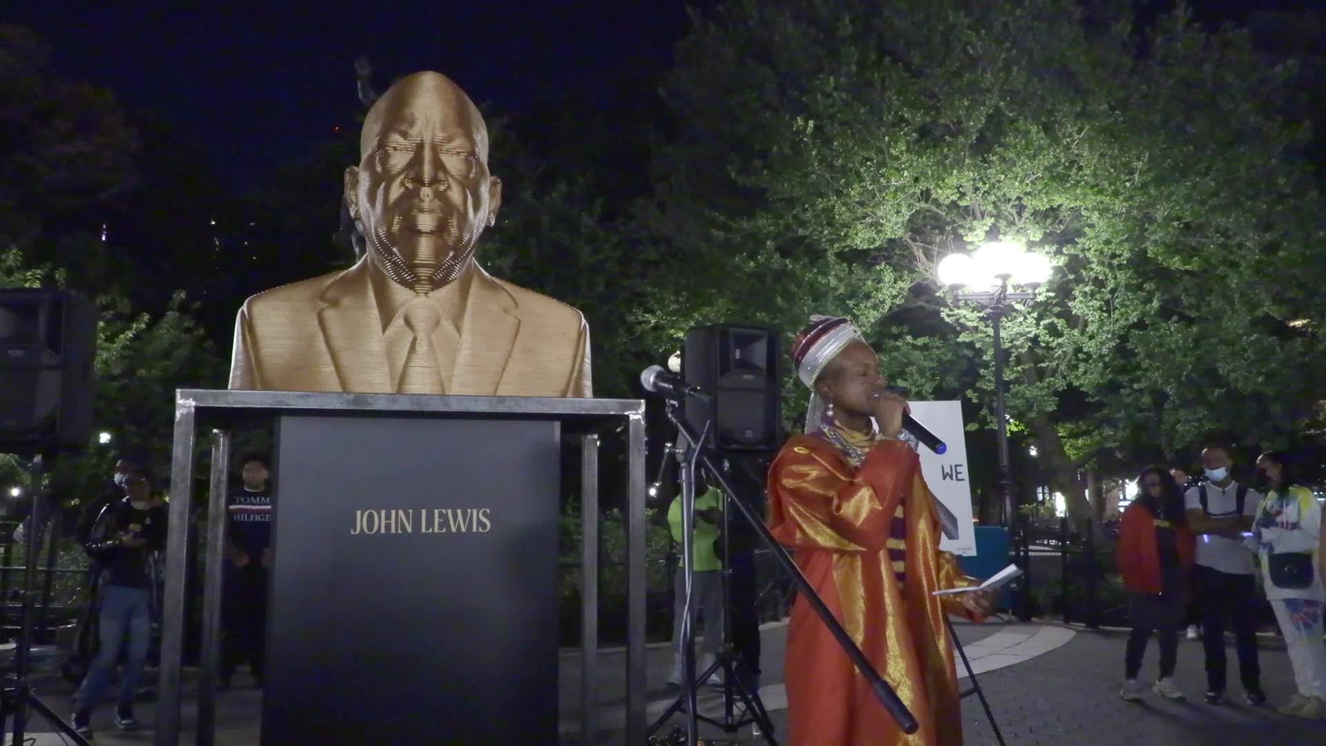 NYC George Floyd Statue Unveiling Union Square