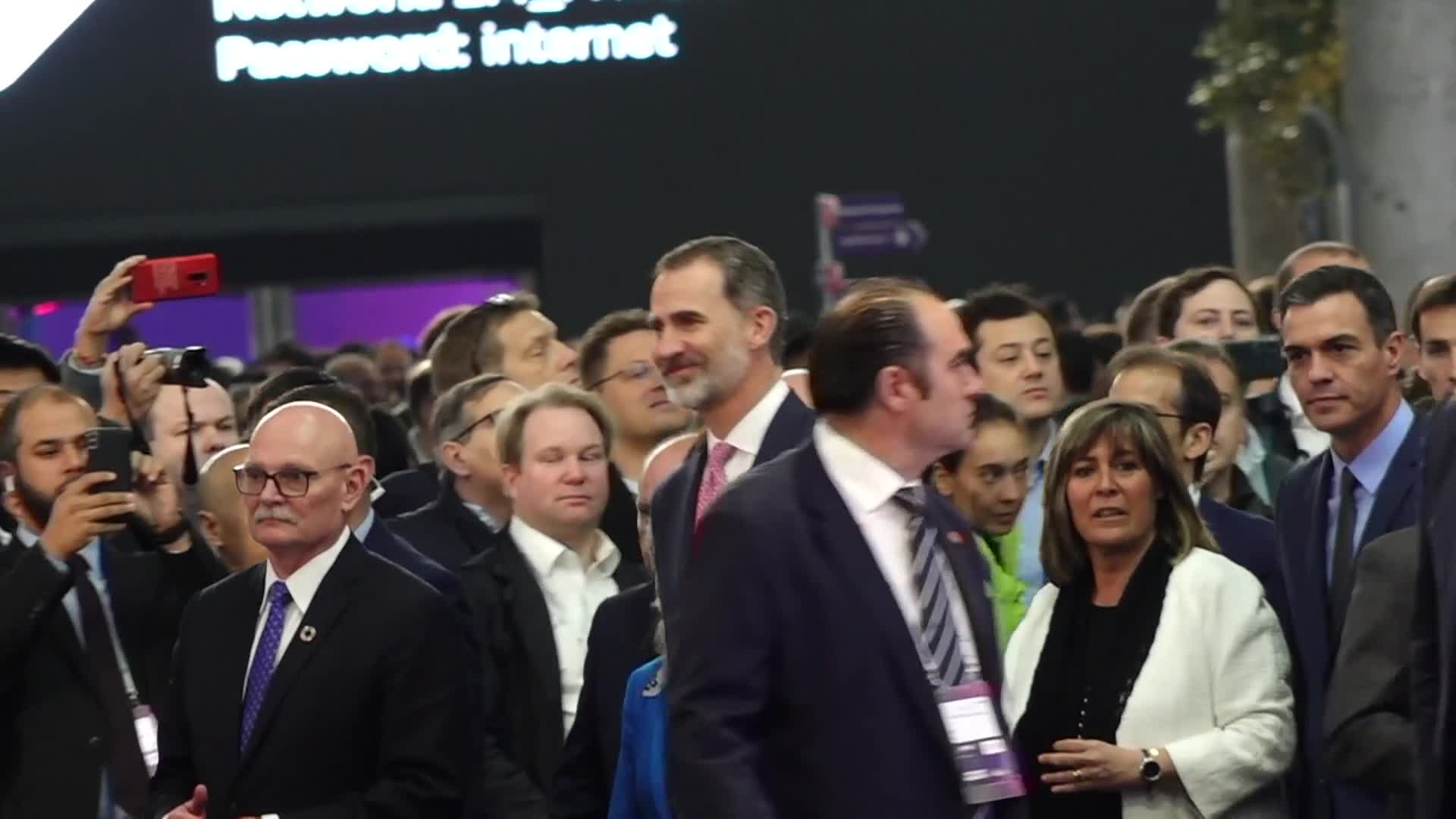 The King of Spain attends the opening of the Mobile World Congress