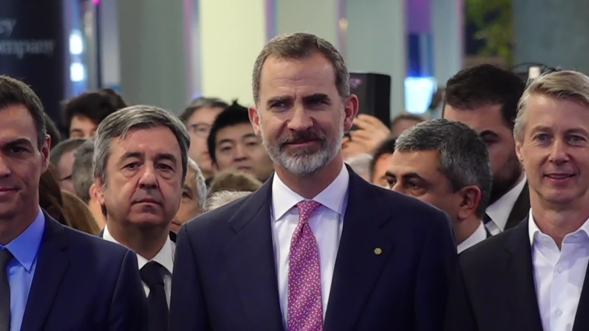 The King of Spain attends the opening of the Mobile World Congress