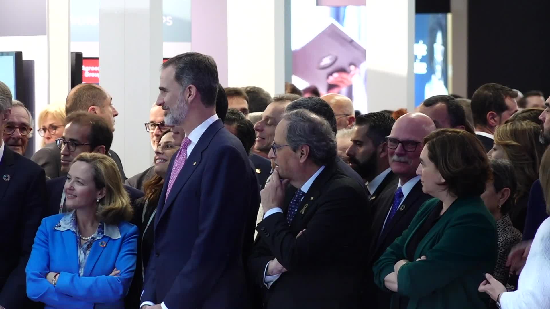 The King of Spain attends the opening of the Mobile World Congress