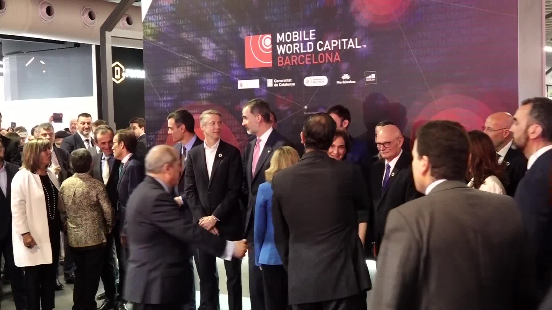 The King of Spain attends the opening of the Mobile World Congress