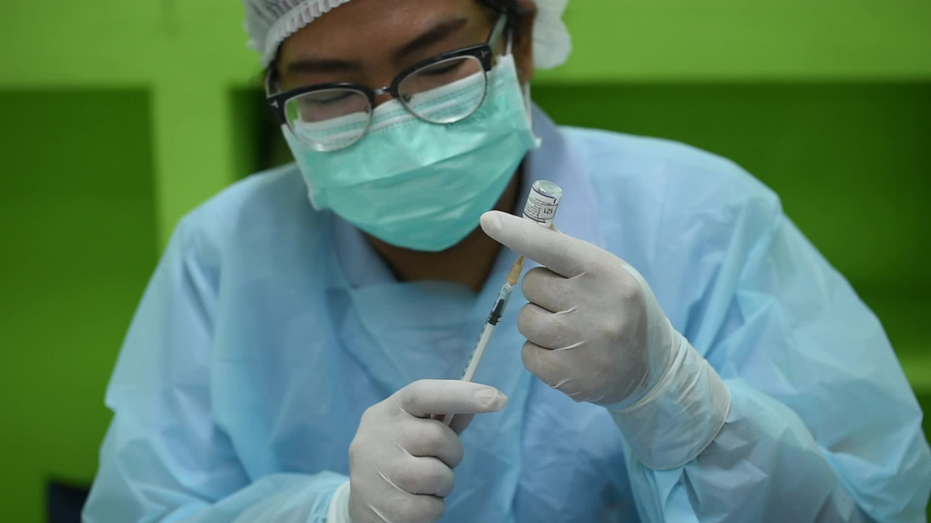 COVID-19 vaccination drive with Pfizer vaccine for students in Bangkok, Thailand.