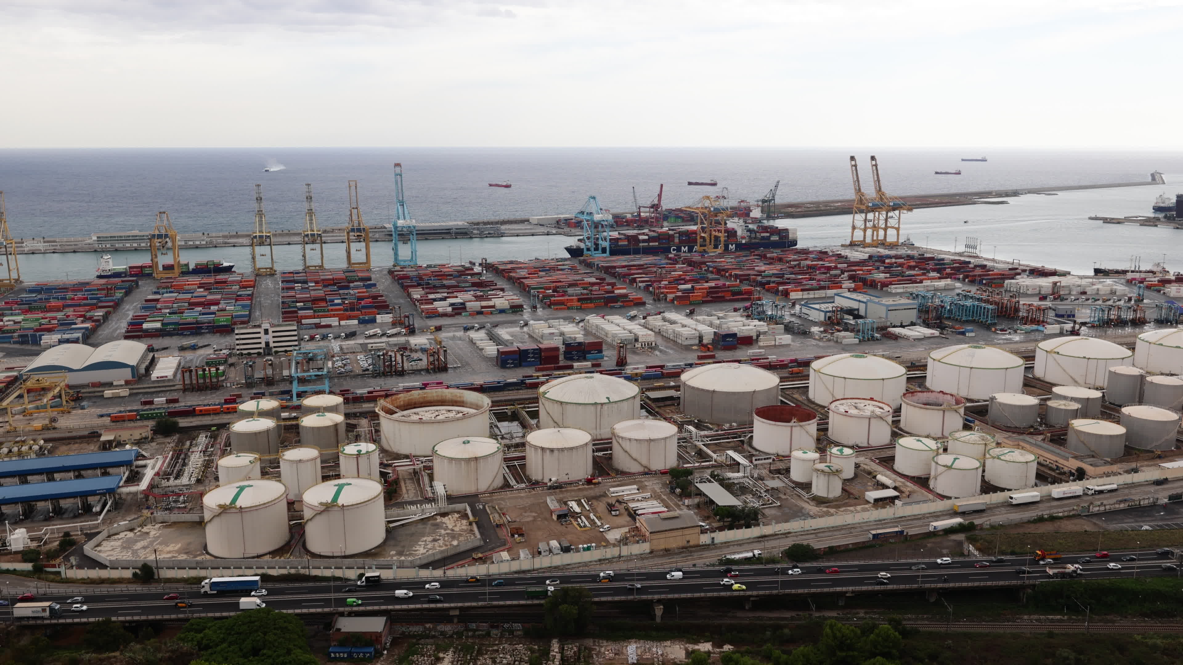 Barcelona’s industrial port views