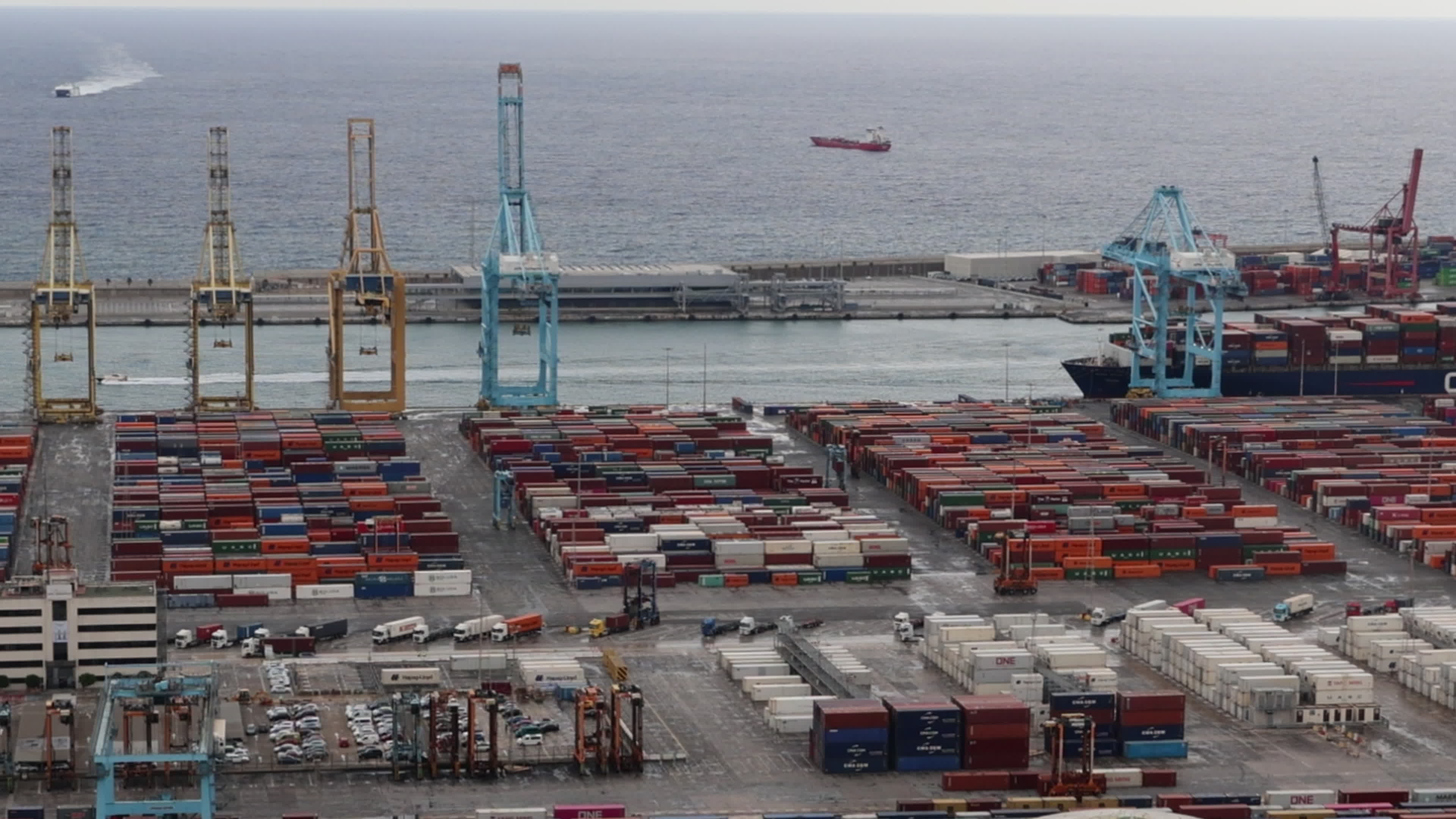 Barcelona’s industrial port views
