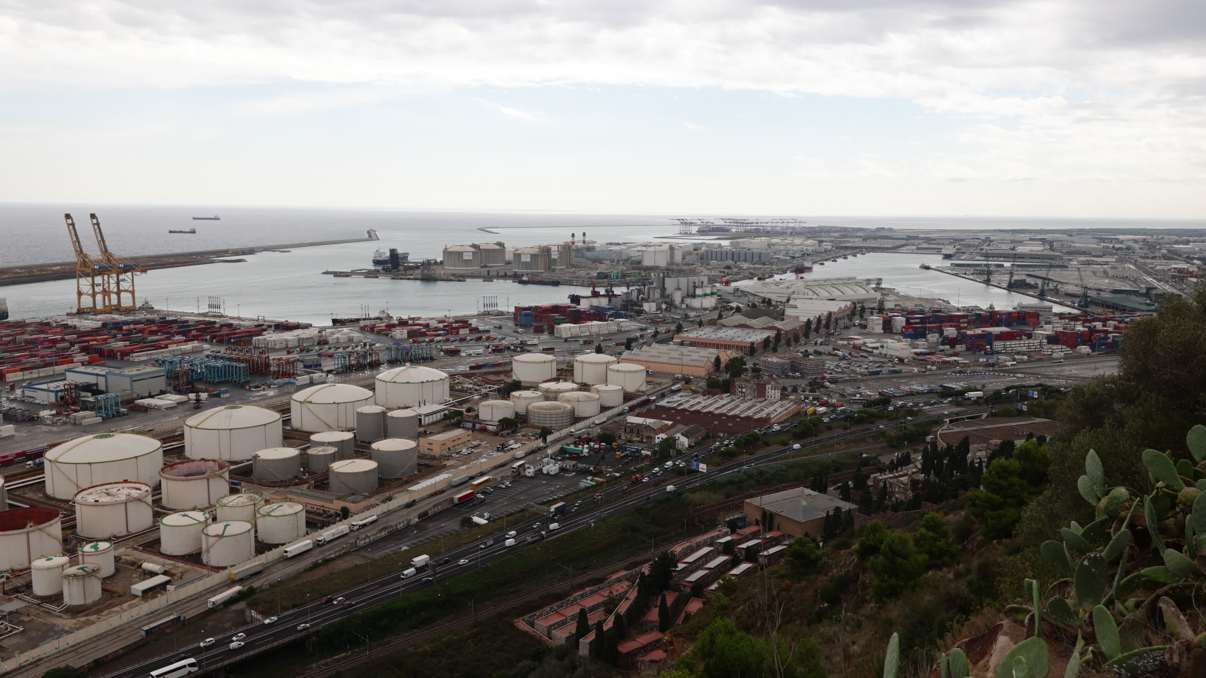 Barcelona’s industrial port views