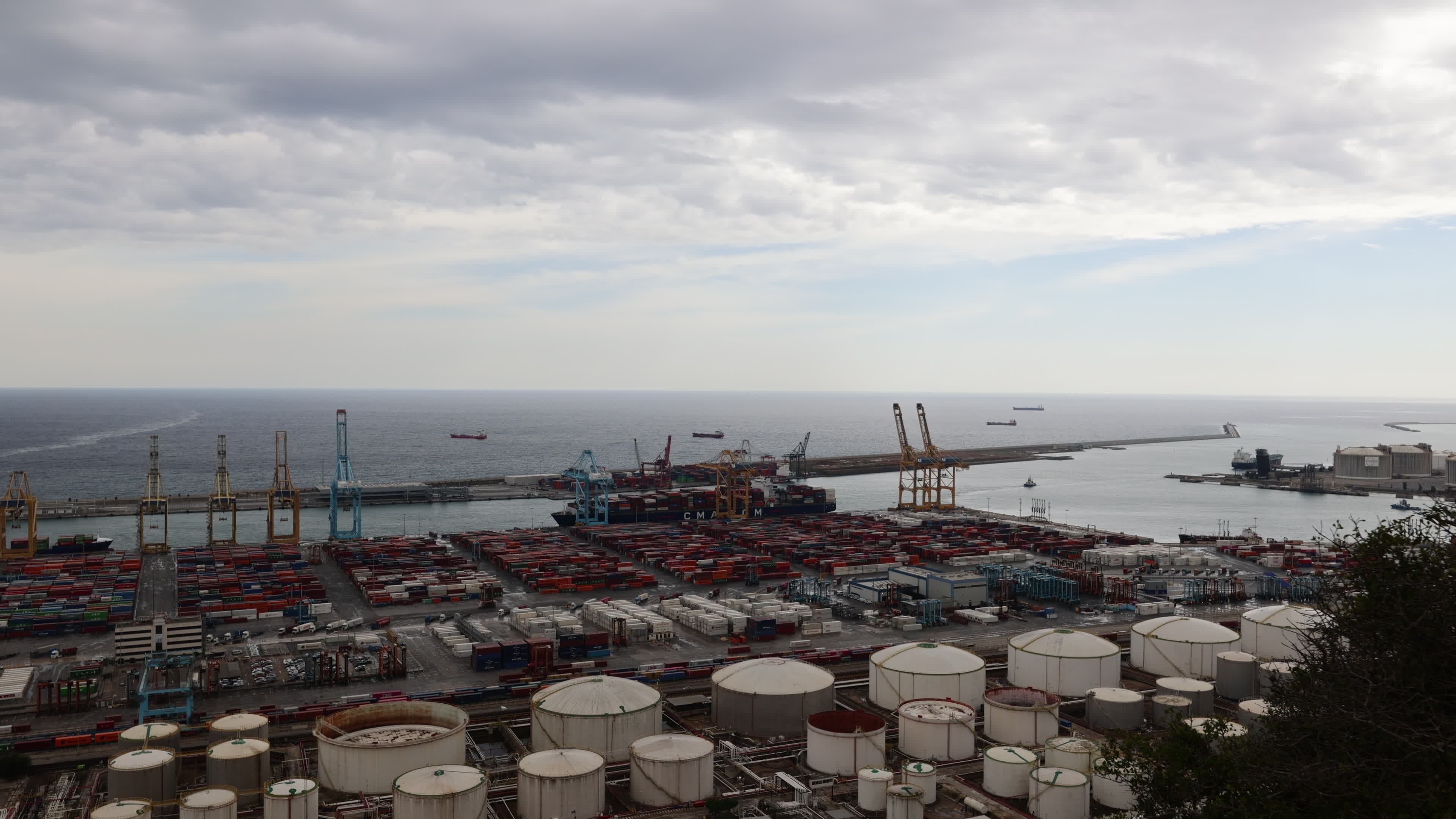 Barcelona’s industrial port views