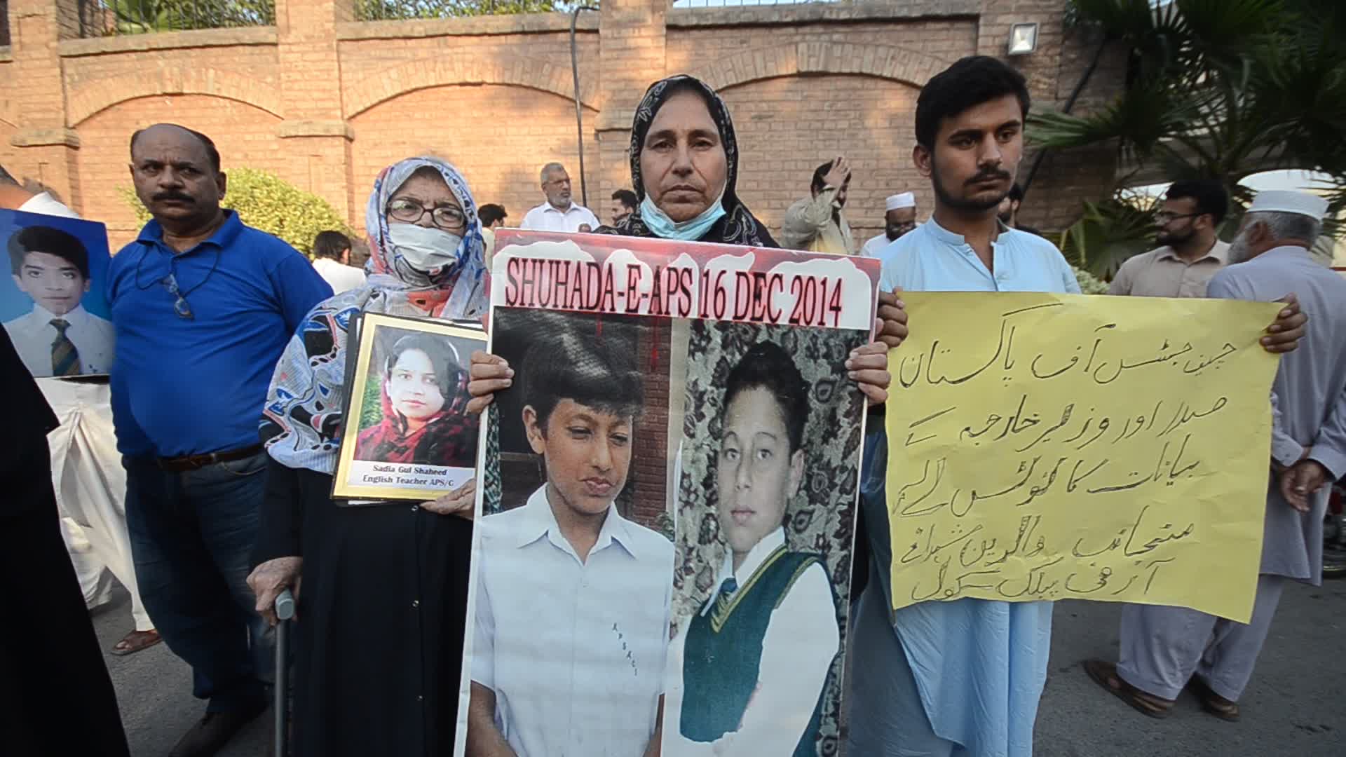 Parents of army public school attack victims demand justice in Peshawar