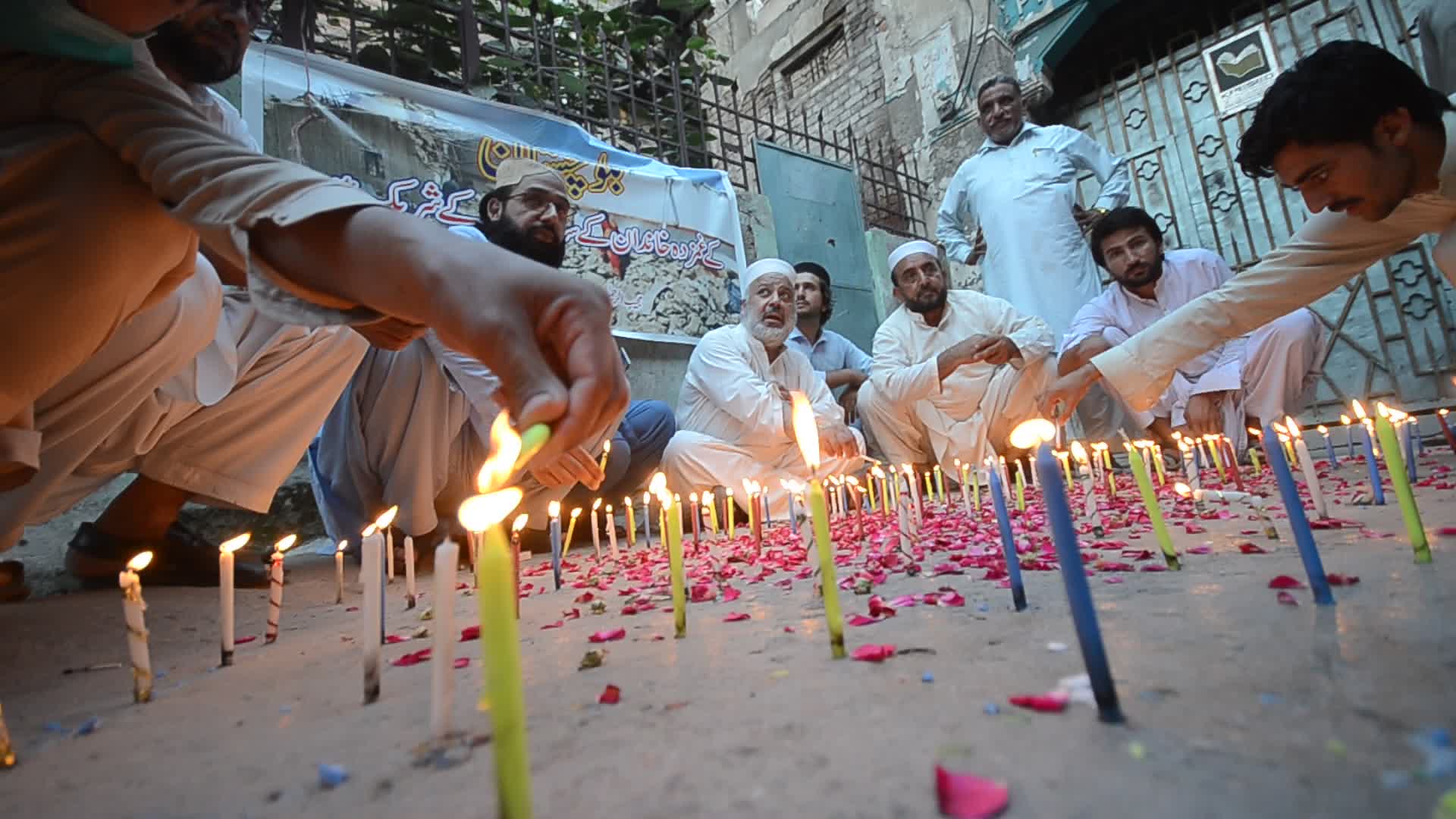 Candle light vigil for 23 killed in earthquake in Harnai, Balcohistan province