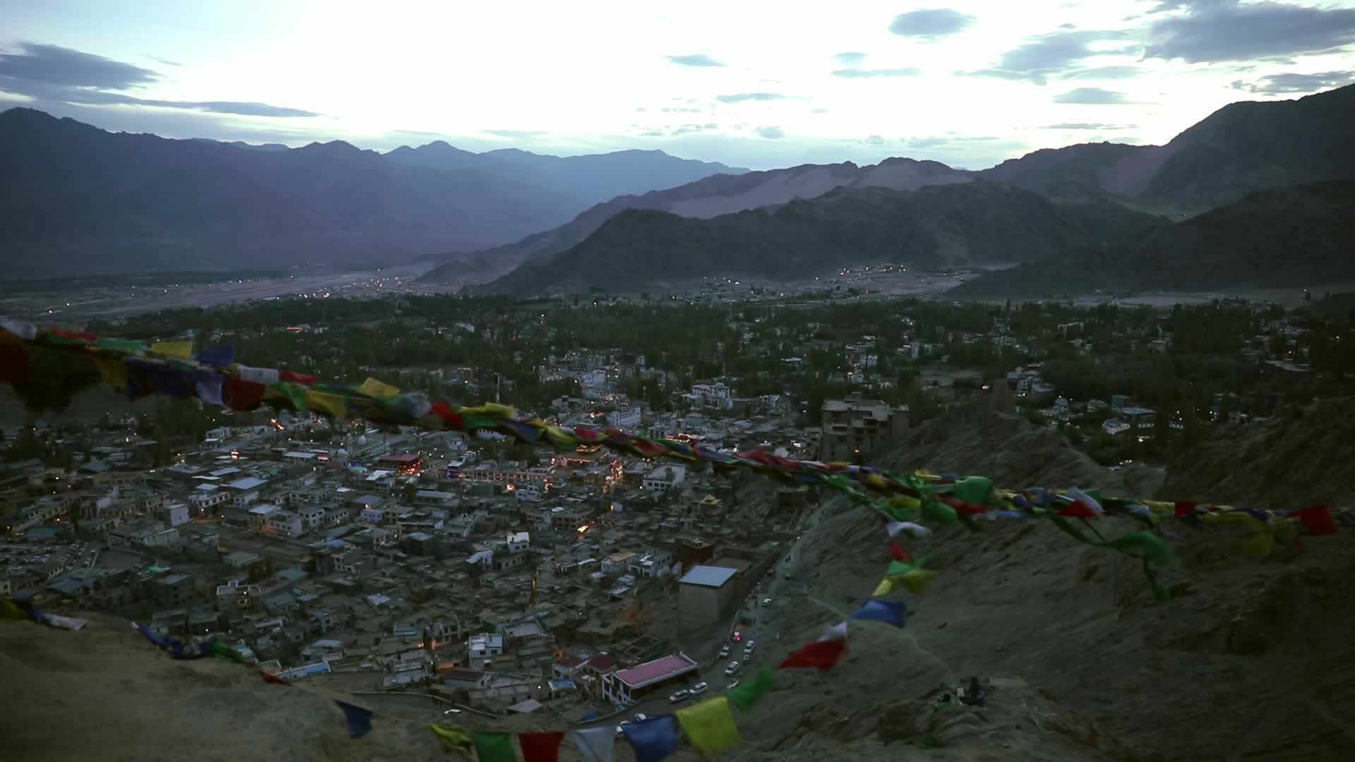 Aerial View of Leh, Ladakh region in India.
