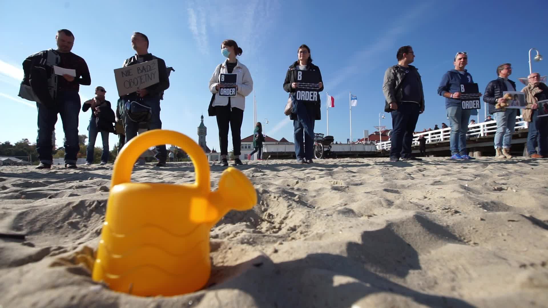 Protest Against Polish Government Policy Towards Refugees From Belarus In Sopot