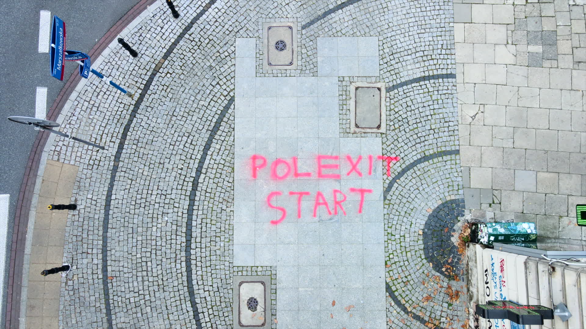Polexit graffiti in Warsaw
