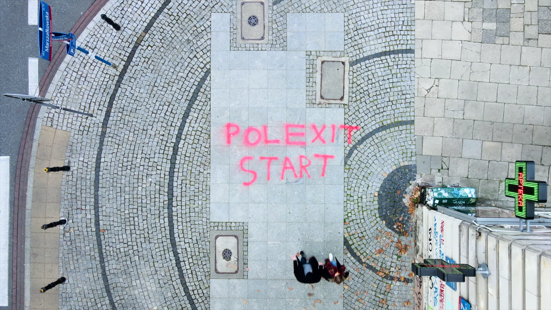 Polexit graffiti in Warsaw
