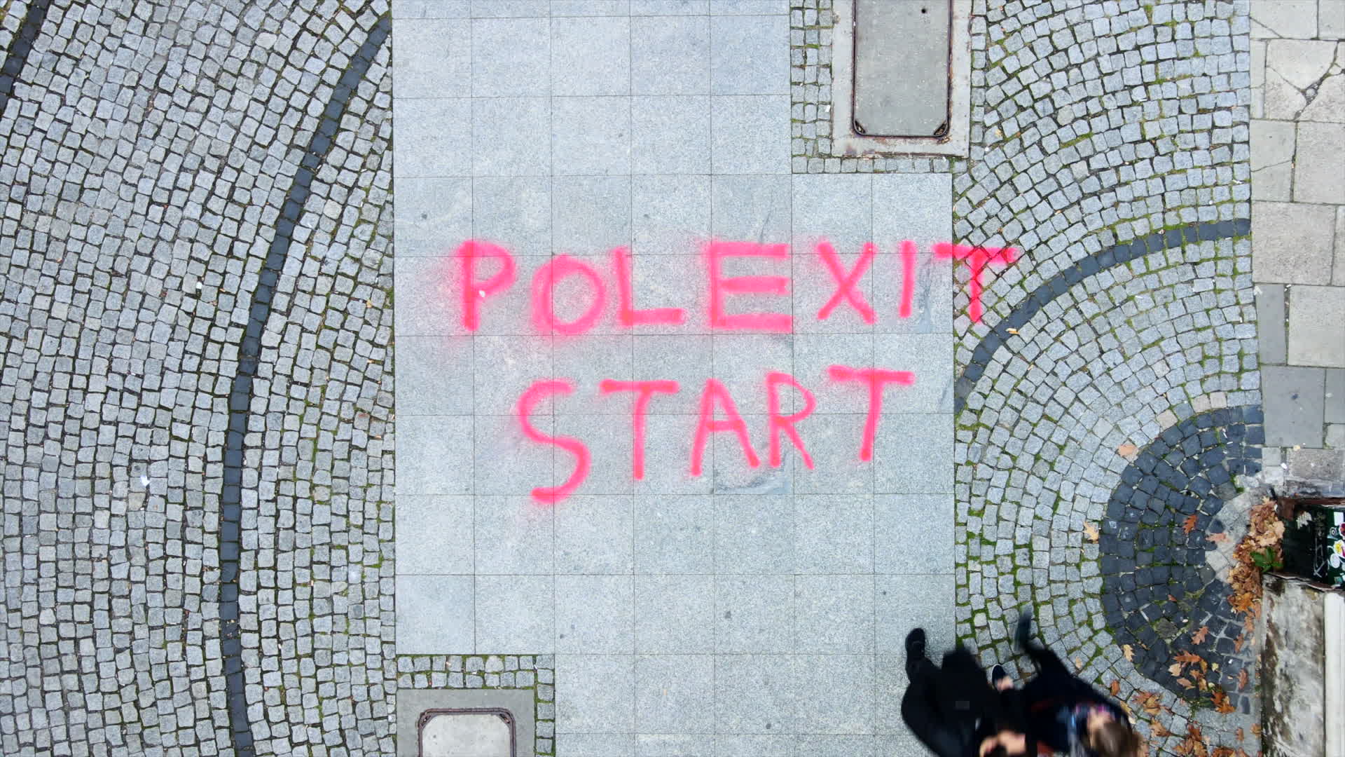 Polexit graffiti in Warsaw