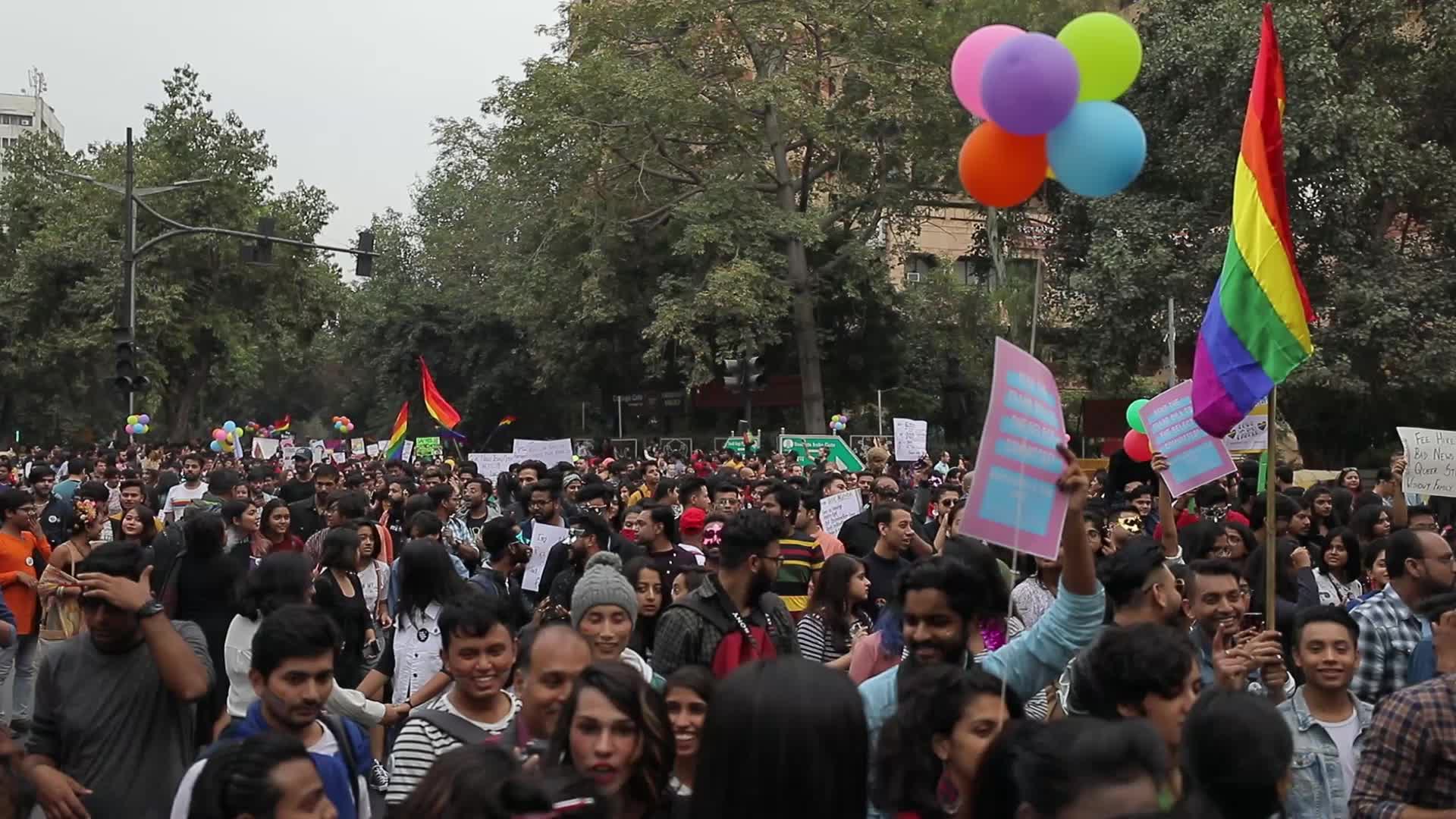 People participate in Delhi's Queer Pride Parade