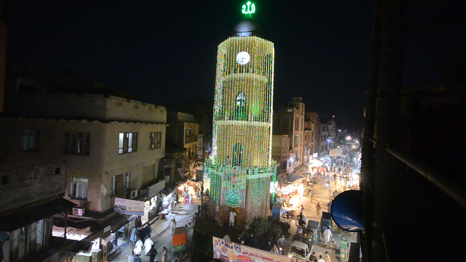 12th Rabi-ul-Awwal lighting Ghanta Ghar in Peshawar