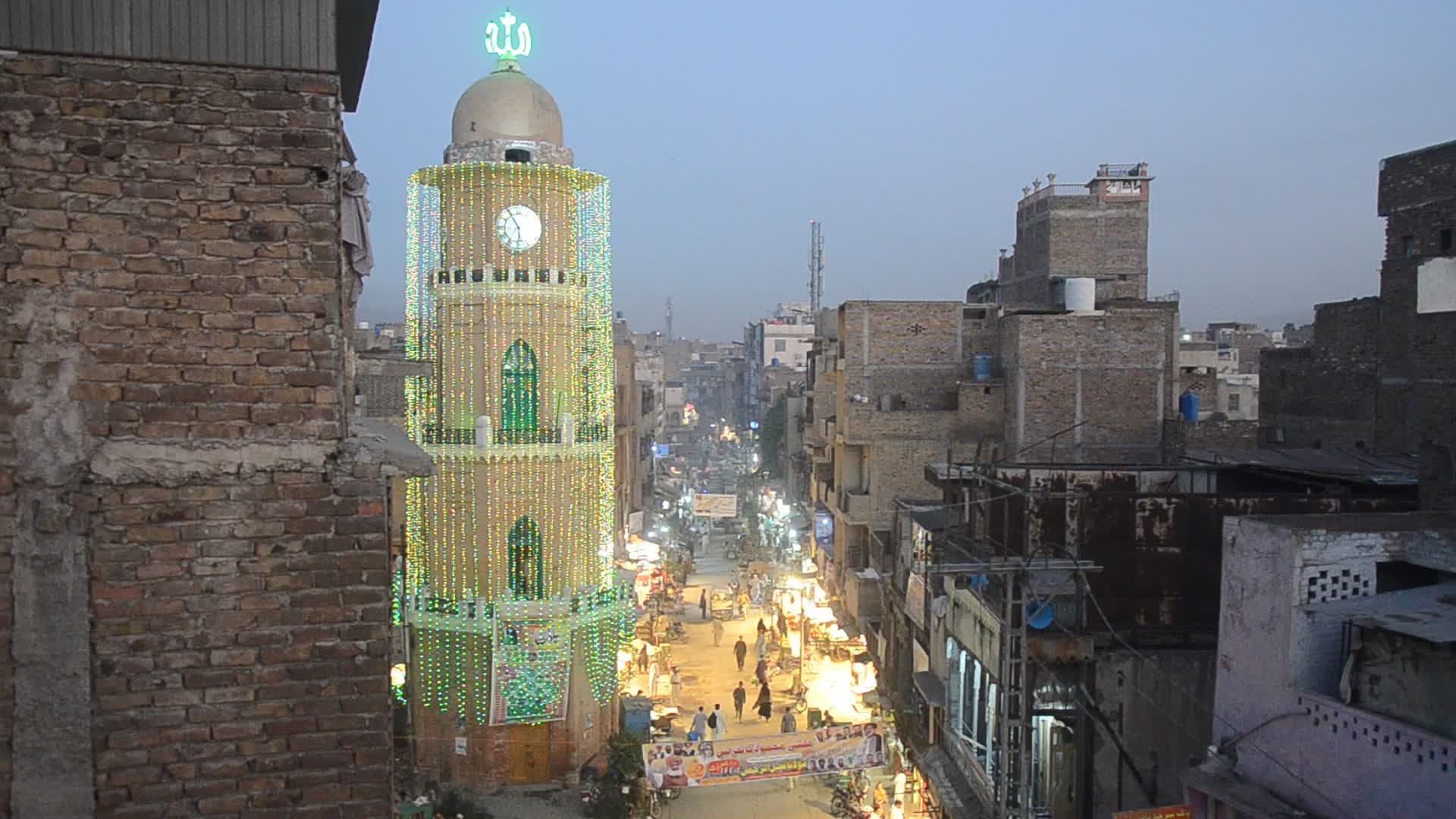 12th Rabi-ul-Awwal lighting Ghanta Ghar in Peshawar