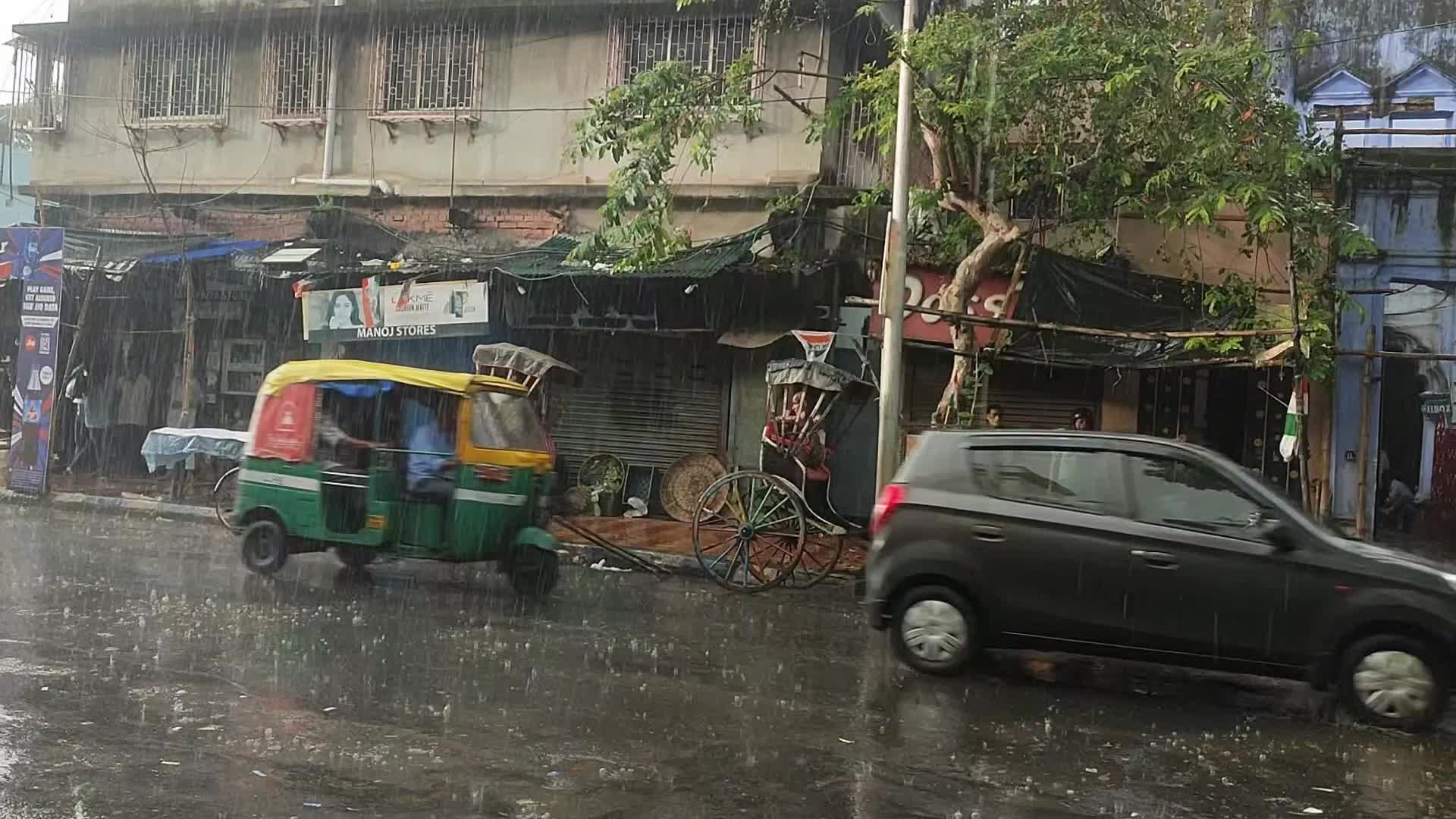Rainfall in Kolkata, India