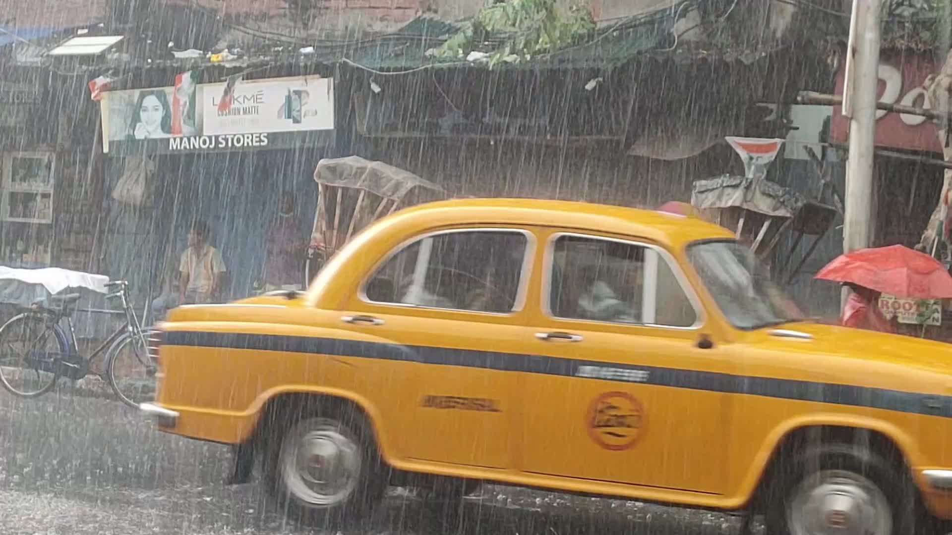 Rainfall in Kolkata, India
