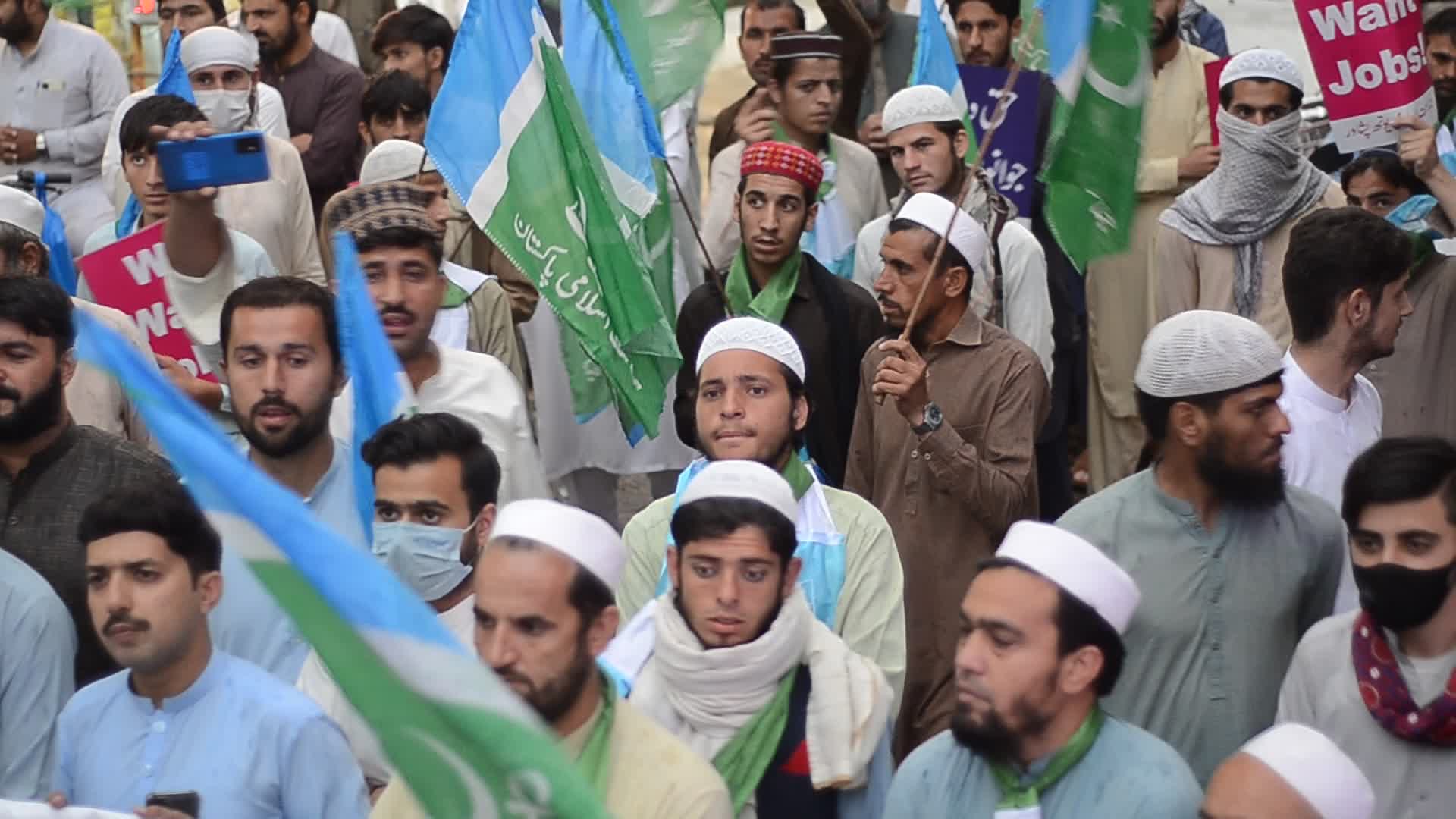 Protest rally against unemployment and inflation of Peshawar soldiers