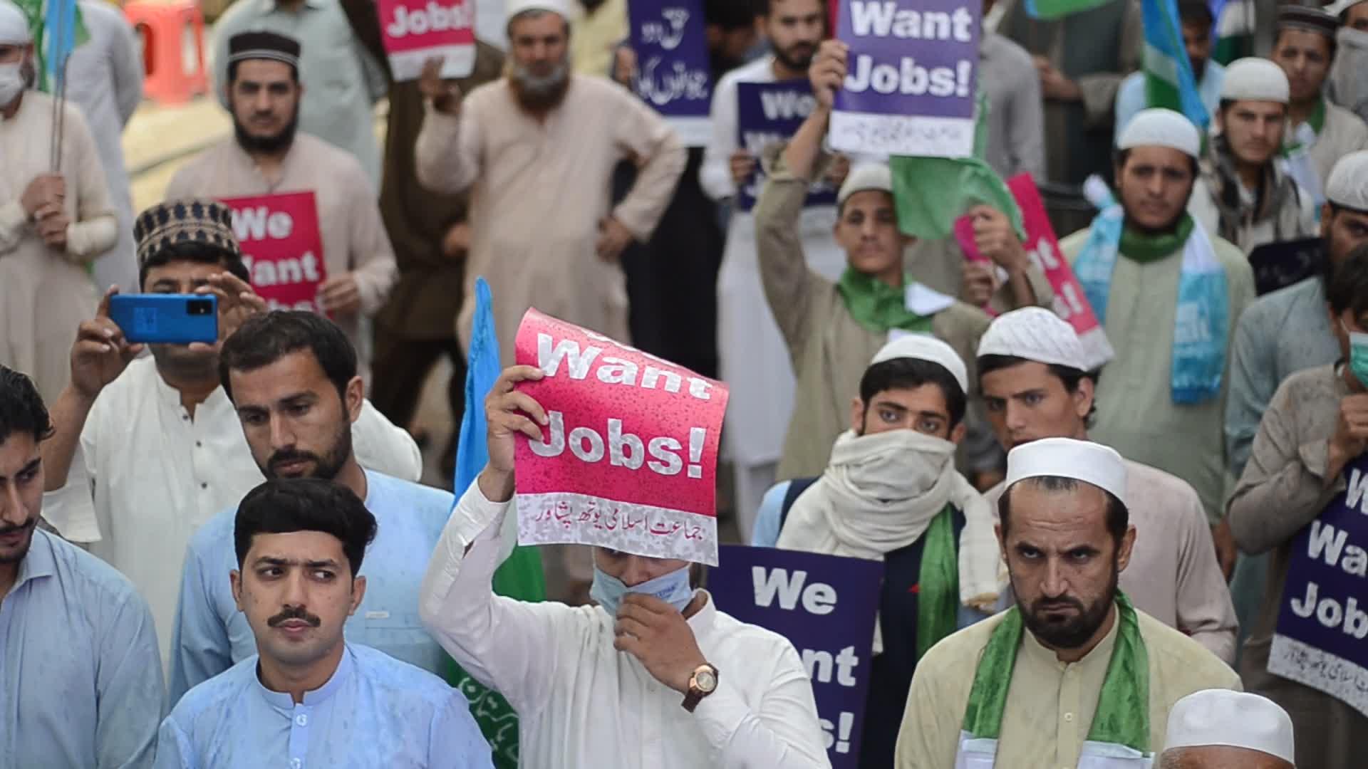 Protest rally against unemployment and inflation of Peshawar soldiers