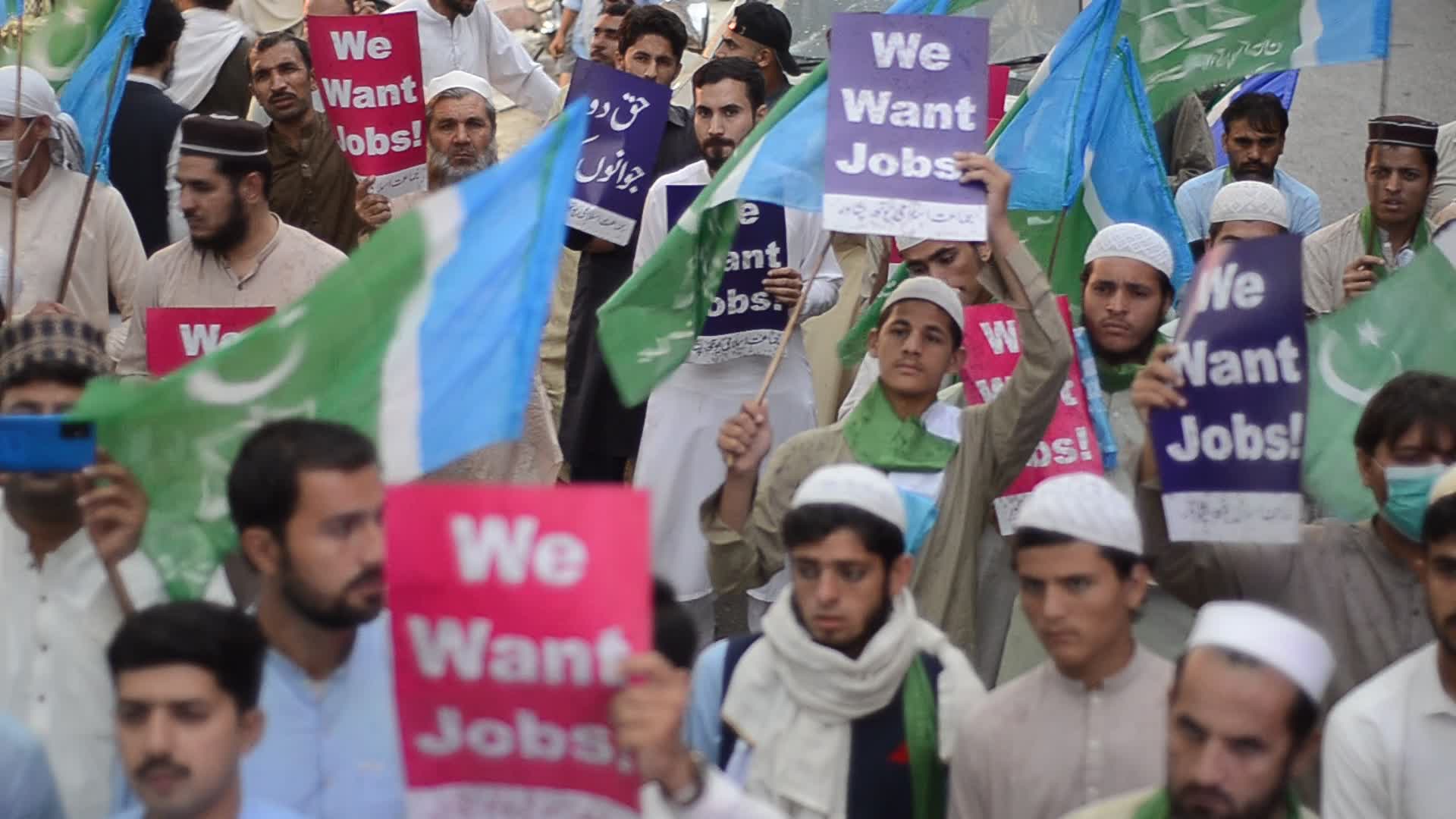 Protest rally against unemployment and inflation of Peshawar soldiers