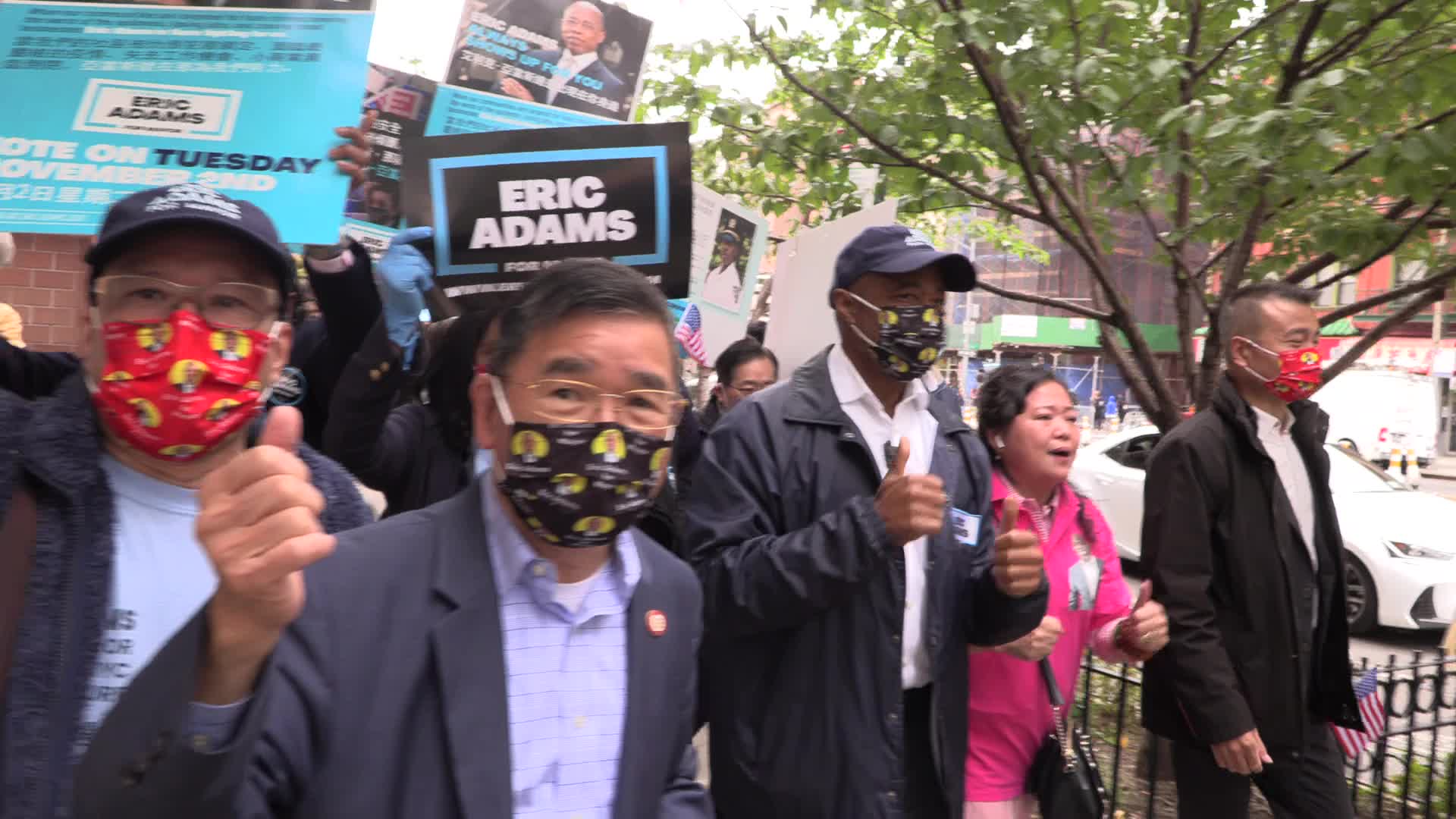 NYC: Eric Adams campaigns in Chinatown