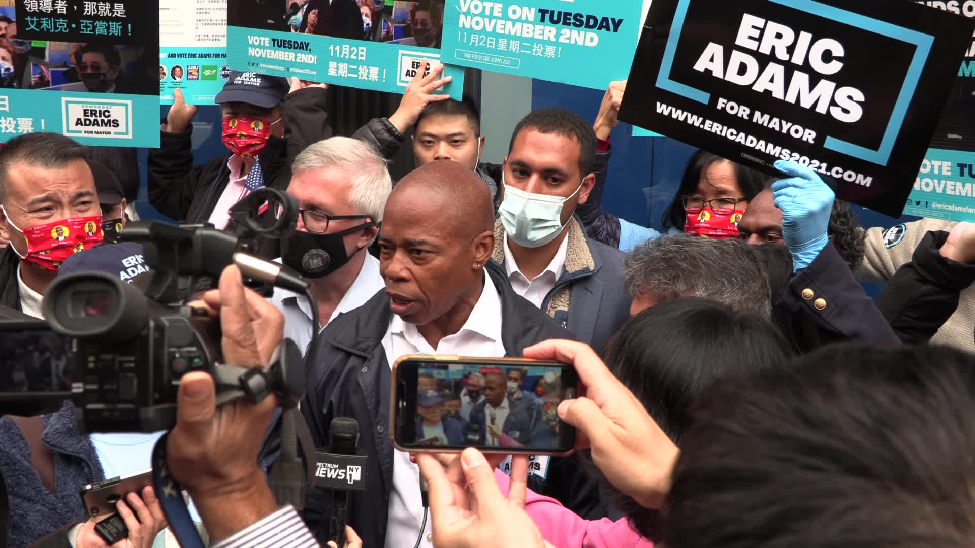 NYC: Eric Adams campaigns in Chinatown