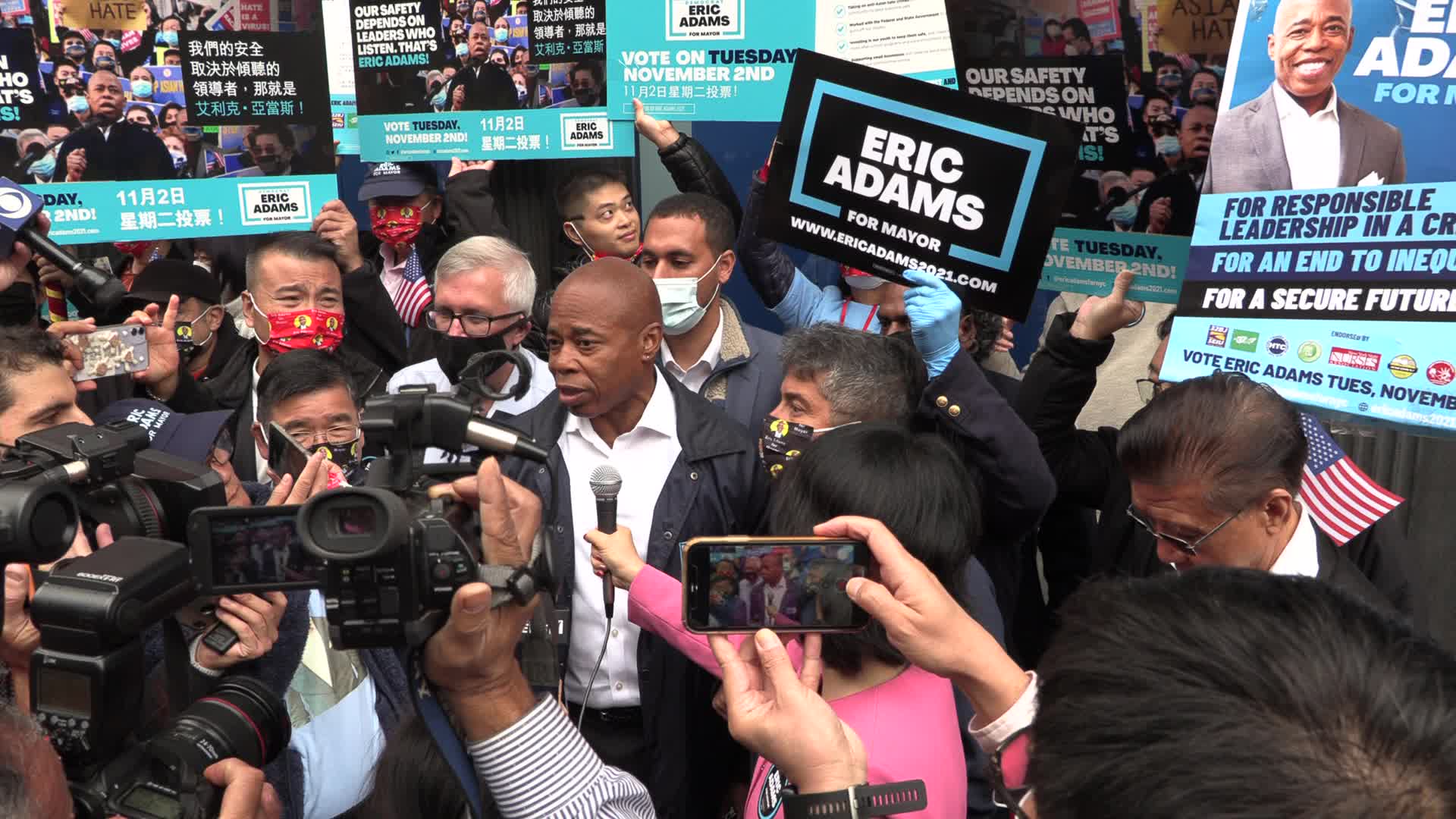 NYC: Eric Adams campaigns in Chinatown