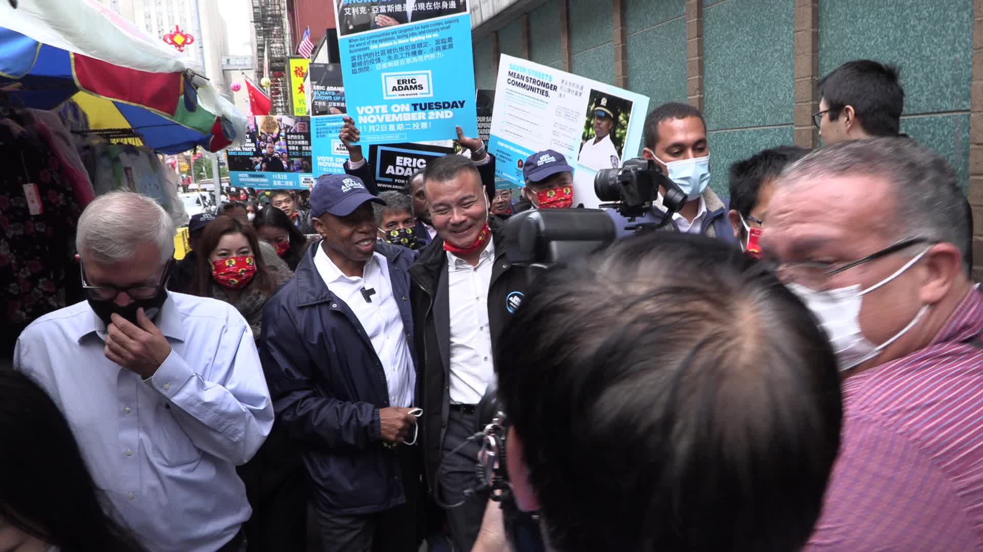NYC: Eric Adams campaigns in Chinatown